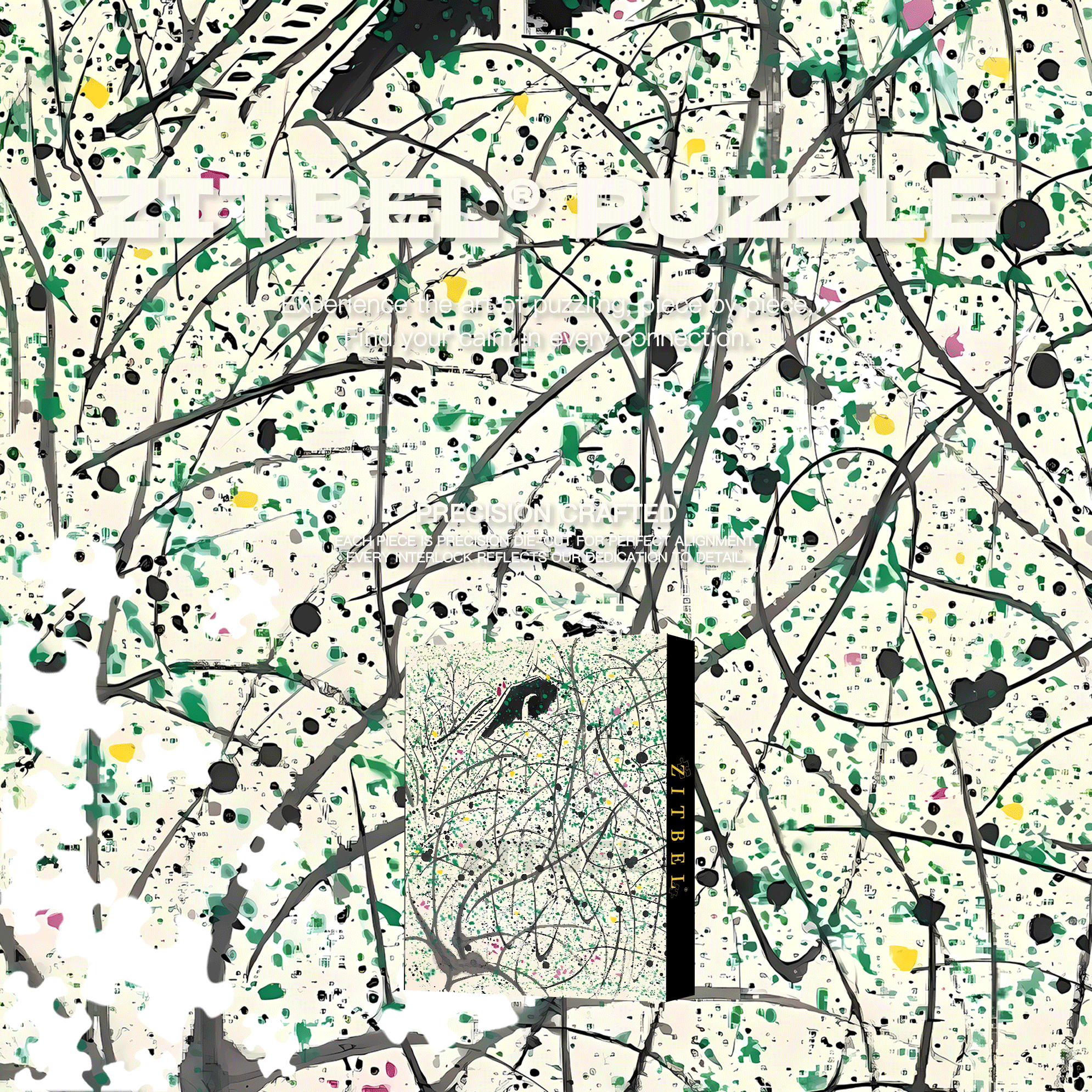Wu Guanzhong 500pcs/1000pcs Jigsaw Puzzle, Scratch-Resistant, Interactive Family Game & Brain-Boosting DIY Decor, Perfect for Halloween, Christmas & New Year Gifts, Family Puzzle Game