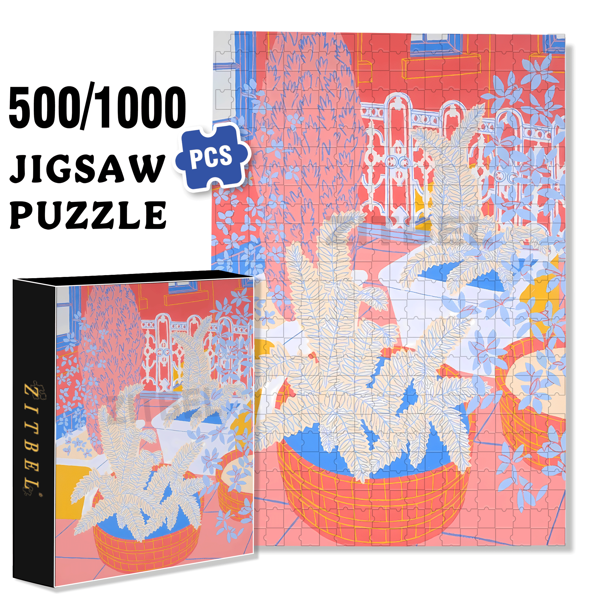 A Completely Different Sense Of Tranquility 3 500pcs/1000pcs Jigsaw Puzzle, Scratch-Resistant, Interactive Family Game & Brain-Boosting DIY Decor, Perfect for Halloween, Christmas & New Year Gifts, Family Puzzle Game