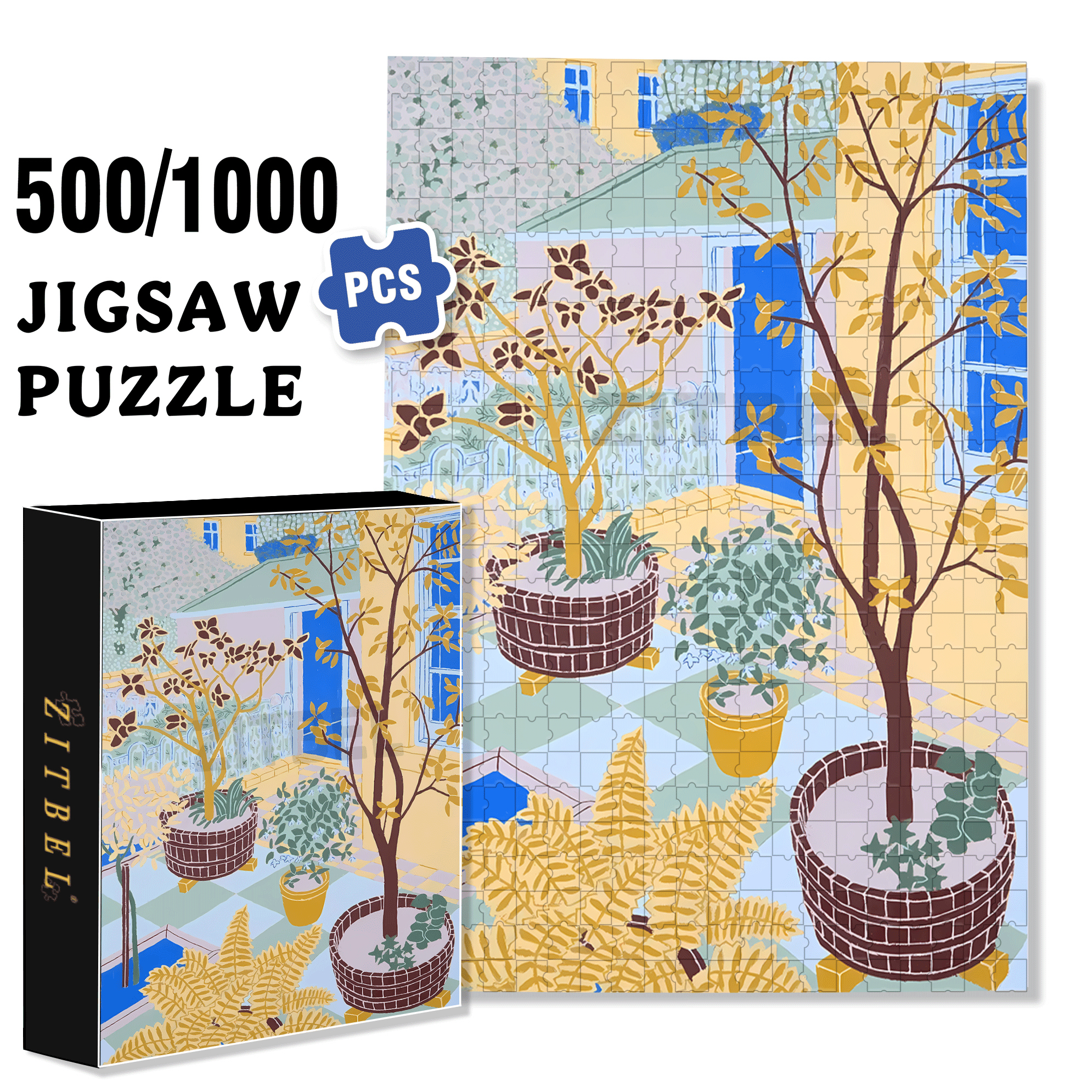 A Completely Different Sense Of Tranquility 500pcs/1000pcs Jigsaw Puzzle, Scratch-Resistant, Interactive Family Game & Brain-Boosting DIY Decor, Perfect for Halloween, Christmas & New Year Gifts, Family Puzzle Game