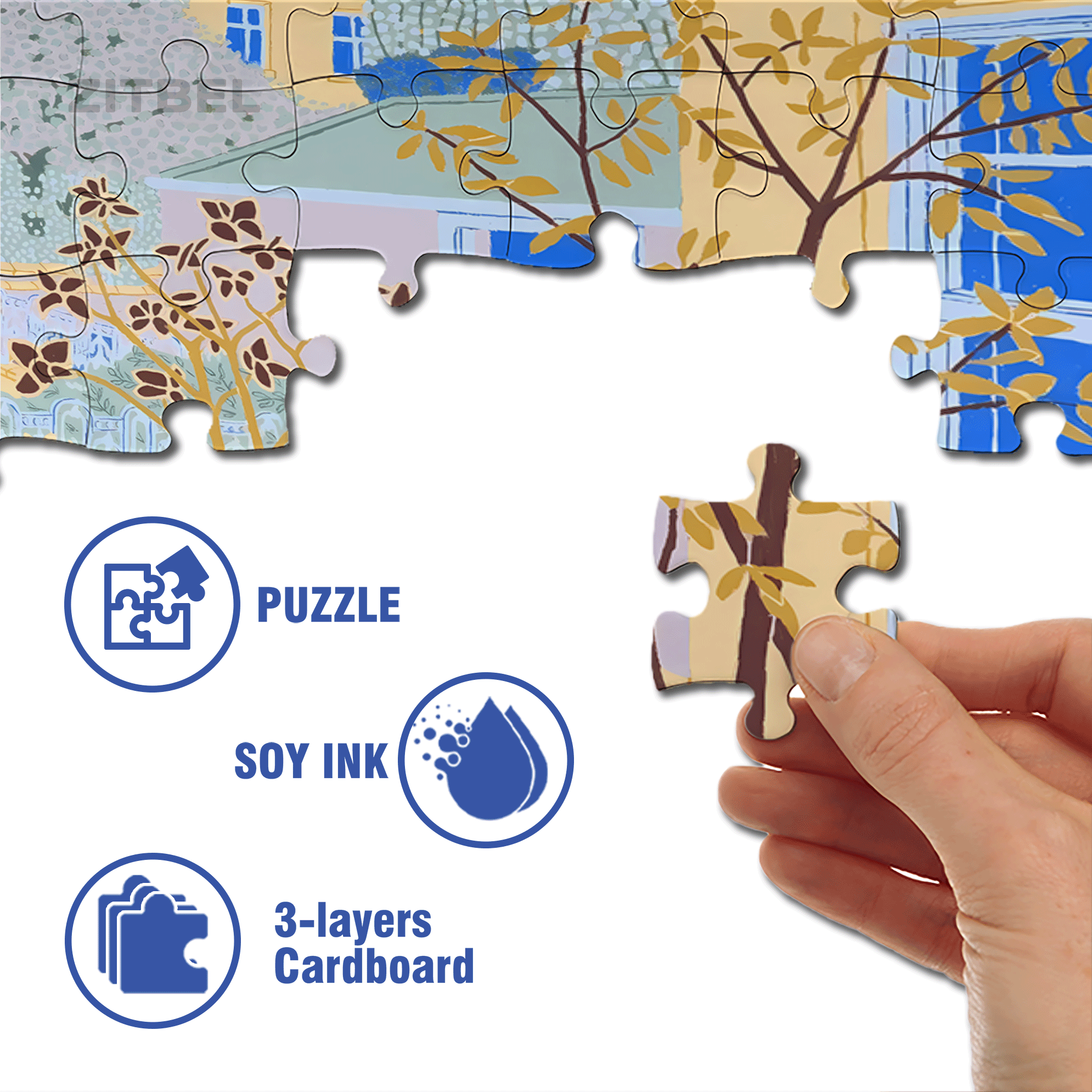 A Completely Different Sense Of Tranquility 500pcs/1000pcs Jigsaw Puzzle, Scratch-Resistant, Interactive Family Game & Brain-Boosting DIY Decor, Perfect for Halloween, Christmas & New Year Gifts, Family Puzzle Game