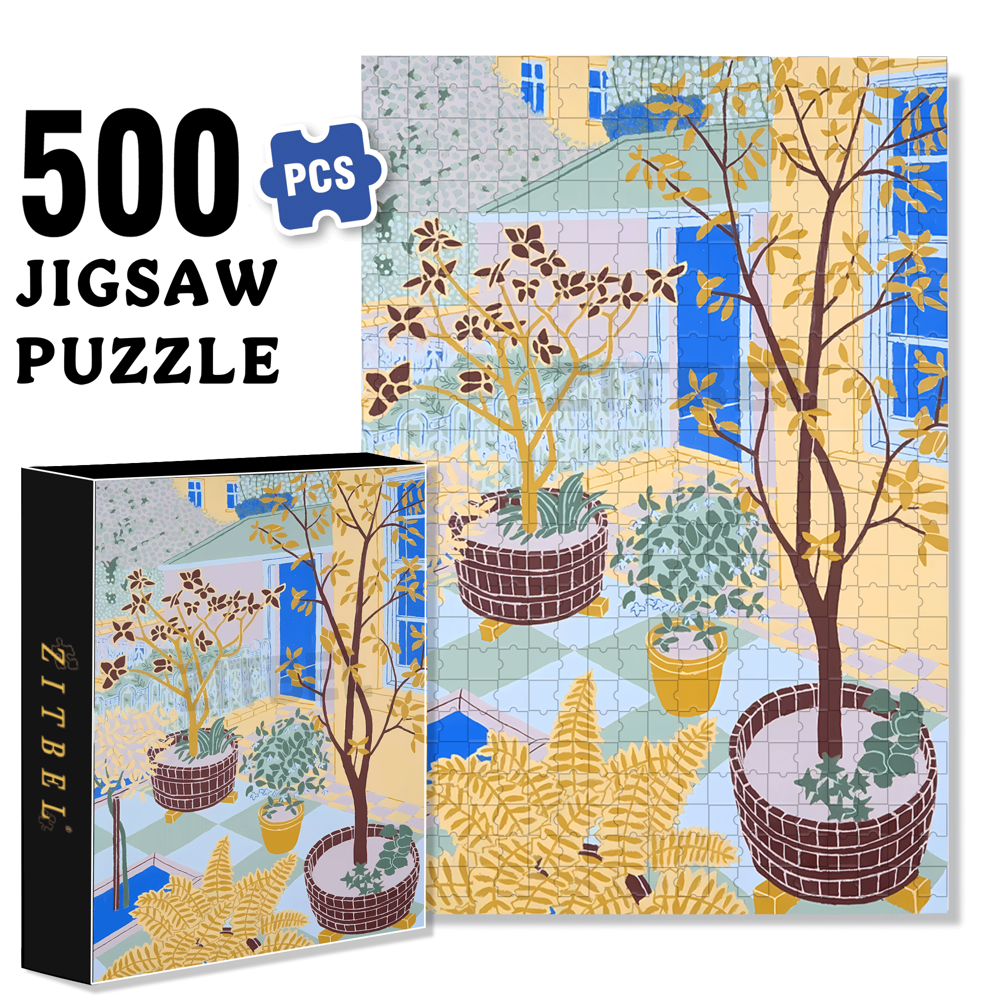 A Completely Different Sense Of Tranquility 500pcs/1000pcs Jigsaw Puzzle, Scratch-Resistant, Interactive Family Game & Brain-Boosting DIY Decor, Perfect for Halloween, Christmas & New Year Gifts, Family Puzzle Game