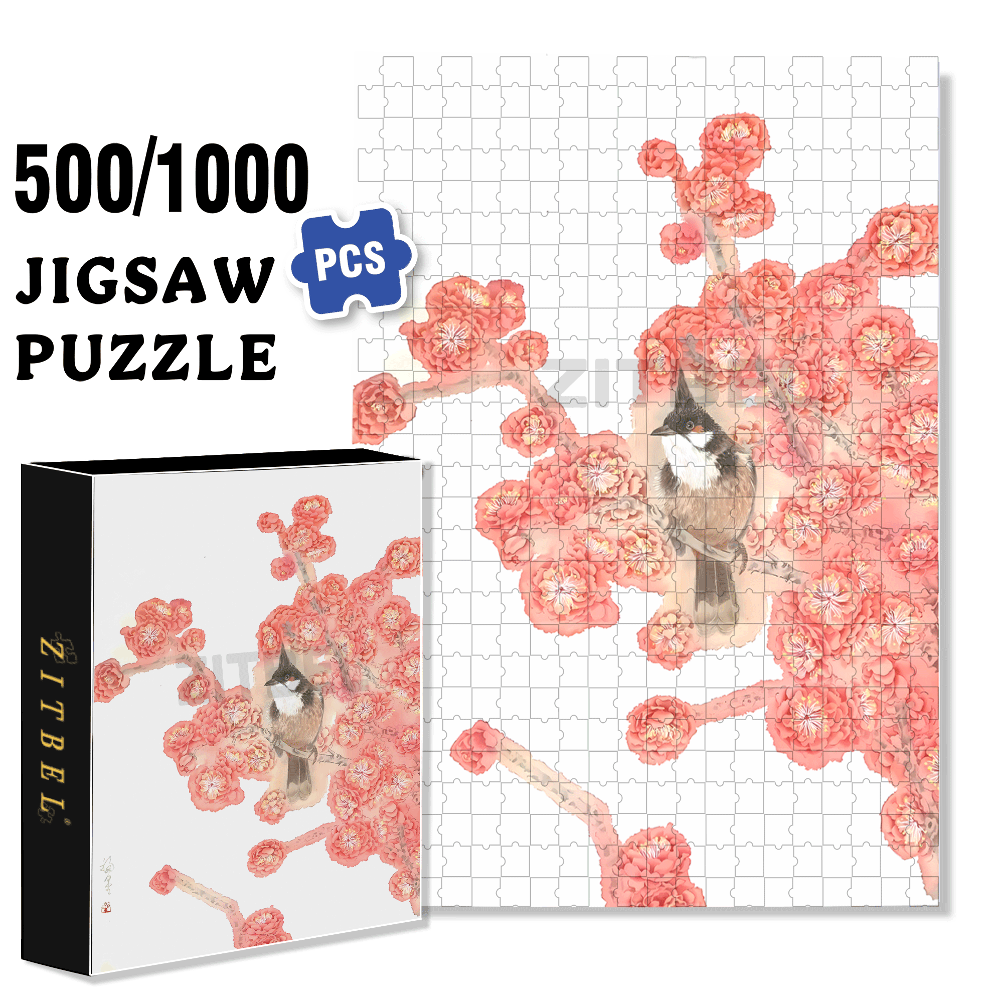 Birds Chirping Incessantly 500pcs/1000pcs Jigsaw Puzzle, Scratch-Resistant, Interactive Family Game & Brain-Boosting DIY Decor, Perfect for Halloween, Christmas & New Year Gifts, Family Puzzle Game