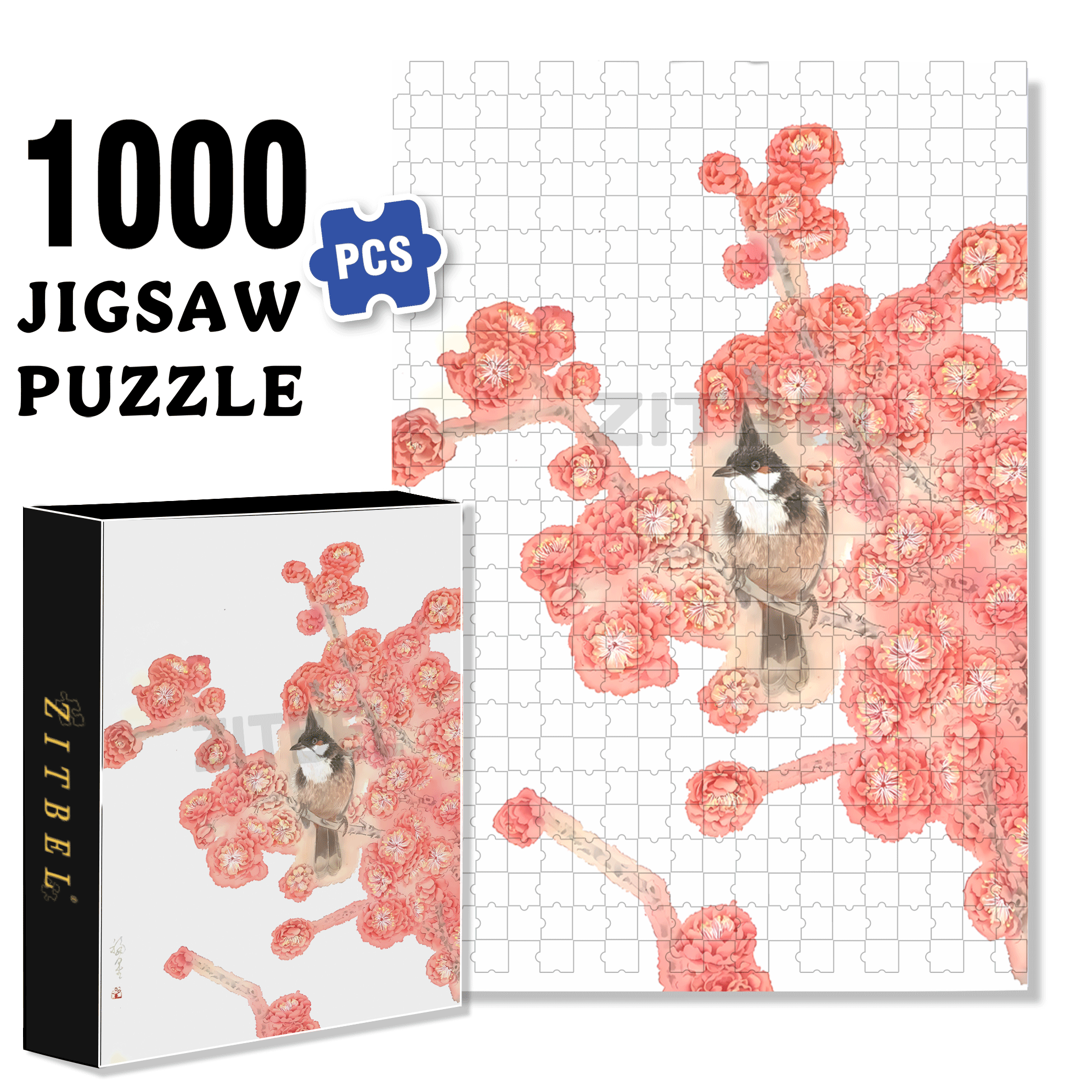 Birds Chirping Incessantly 500pcs/1000pcs Jigsaw Puzzle, Scratch-Resistant, Interactive Family Game & Brain-Boosting DIY Decor, Perfect for Halloween, Christmas & New Year Gifts, Family Puzzle Game