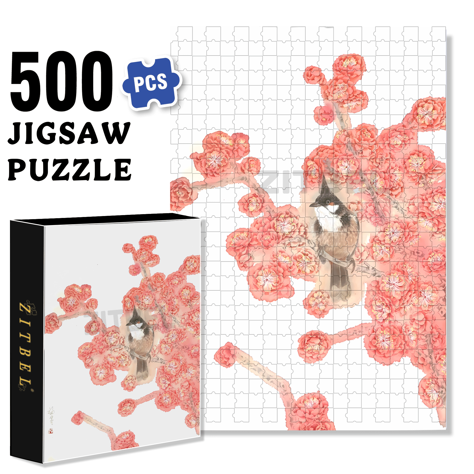 Birds Chirping Incessantly 500pcs/1000pcs Jigsaw Puzzle, Scratch-Resistant, Interactive Family Game & Brain-Boosting DIY Decor, Perfect for Halloween, Christmas & New Year Gifts, Family Puzzle Game