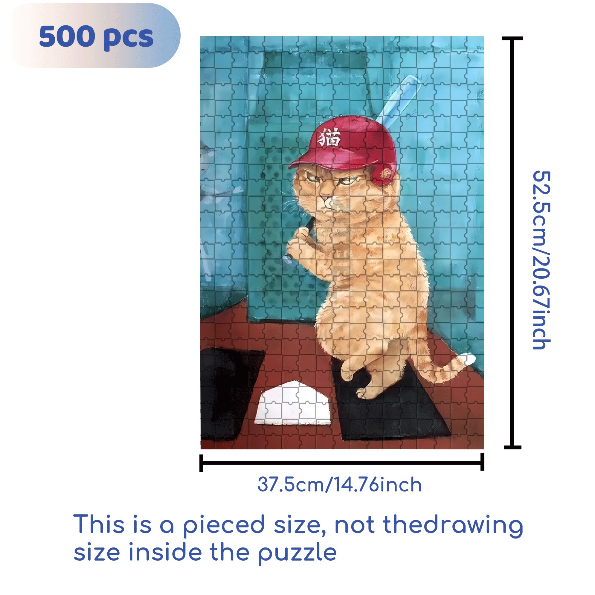 Cat Batsman 500pcs/1000pcs Jigsaw Puzzle, Scratch-Resistant, Interactive Family Game & Brain-Boosting DIY Decor, Perfect for Halloween, Christmas & New Year Gifts, Family Puzzle Game