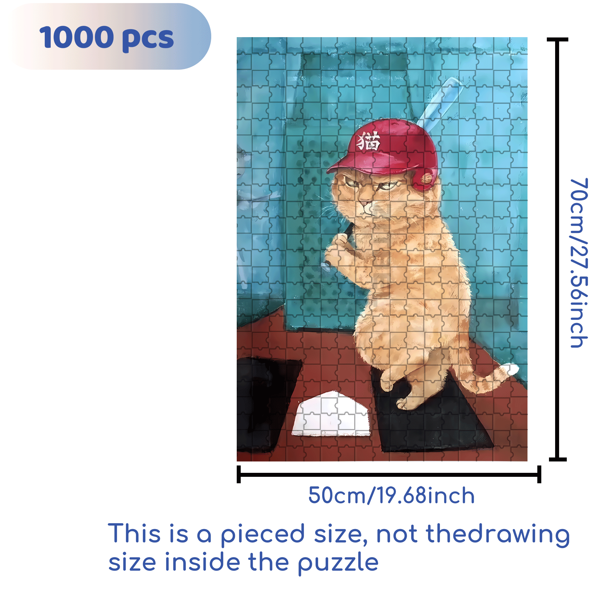 Cat Batsman 500pcs/1000pcs Jigsaw Puzzle, Scratch-Resistant, Interactive Family Game & Brain-Boosting DIY Decor, Perfect for Halloween, Christmas & New Year Gifts, Family Puzzle Game