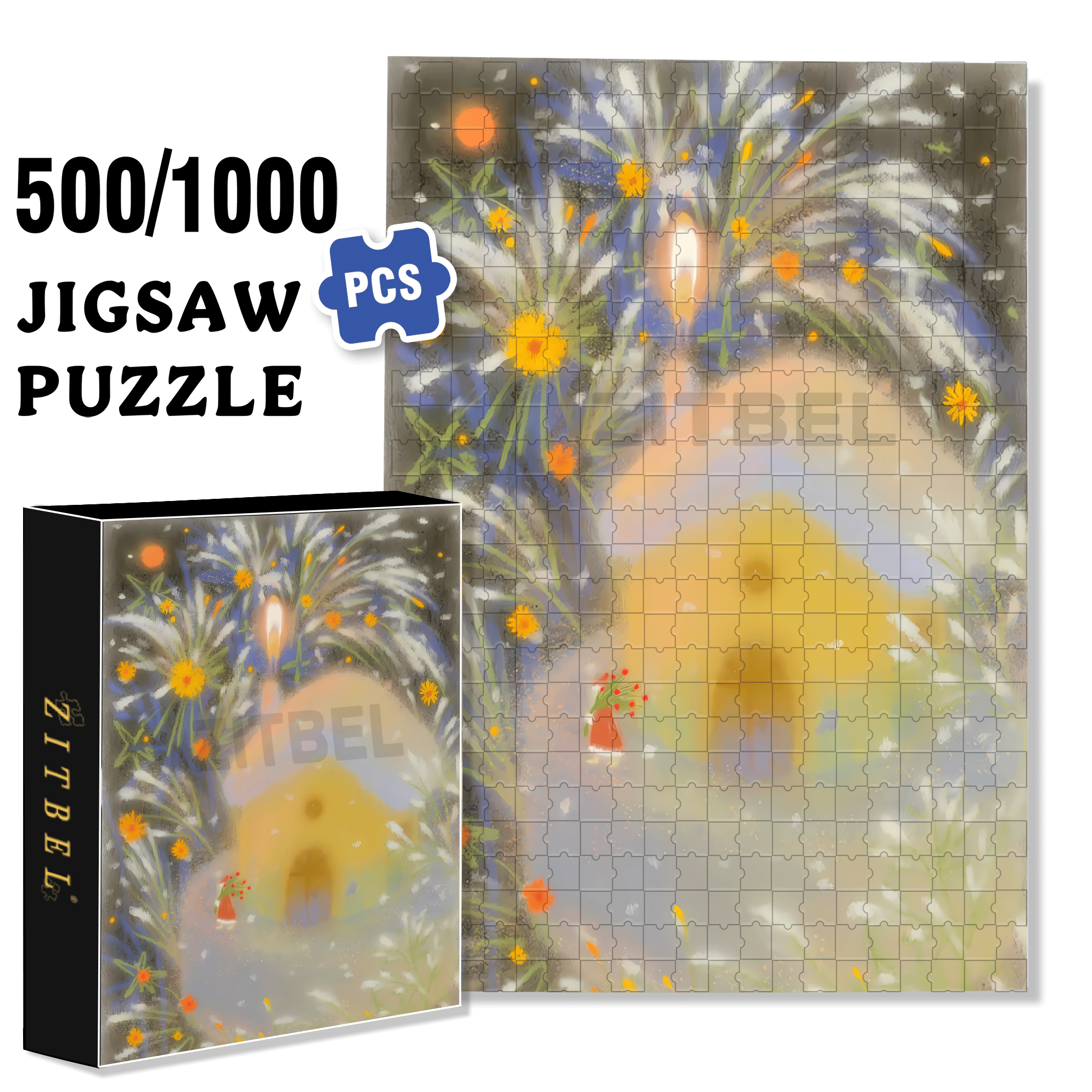 Christmas In A Snow House 500pcs/1000pcs Jigsaw Puzzle, Scratch-Resistant, Interactive Family Game & Brain-Boosting DIY Decor, Perfect for Halloween, Christmas & New Year Gifts, Family Puzzle Game