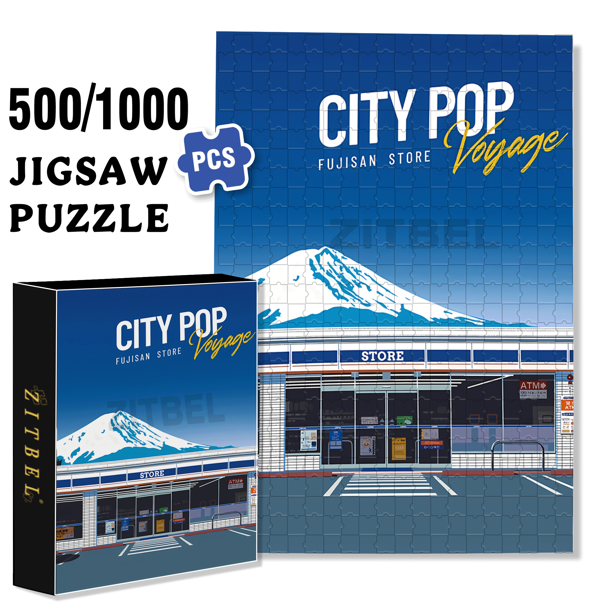 City Pop 2 500pcs/1000pcs Jigsaw Puzzle, Scratch-Resistant, Interactive Family Game & Brain-Boosting DIY Decor, Perfect for Halloween, Christmas & New Year Gifts, Family Puzzle Game