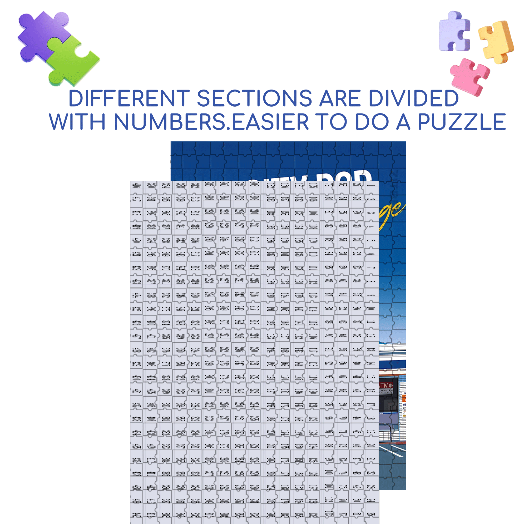 City Pop 2 500pcs/1000pcs Jigsaw Puzzle, Scratch-Resistant, Interactive Family Game & Brain-Boosting DIY Decor, Perfect for Halloween, Christmas & New Year Gifts, Family Puzzle Game