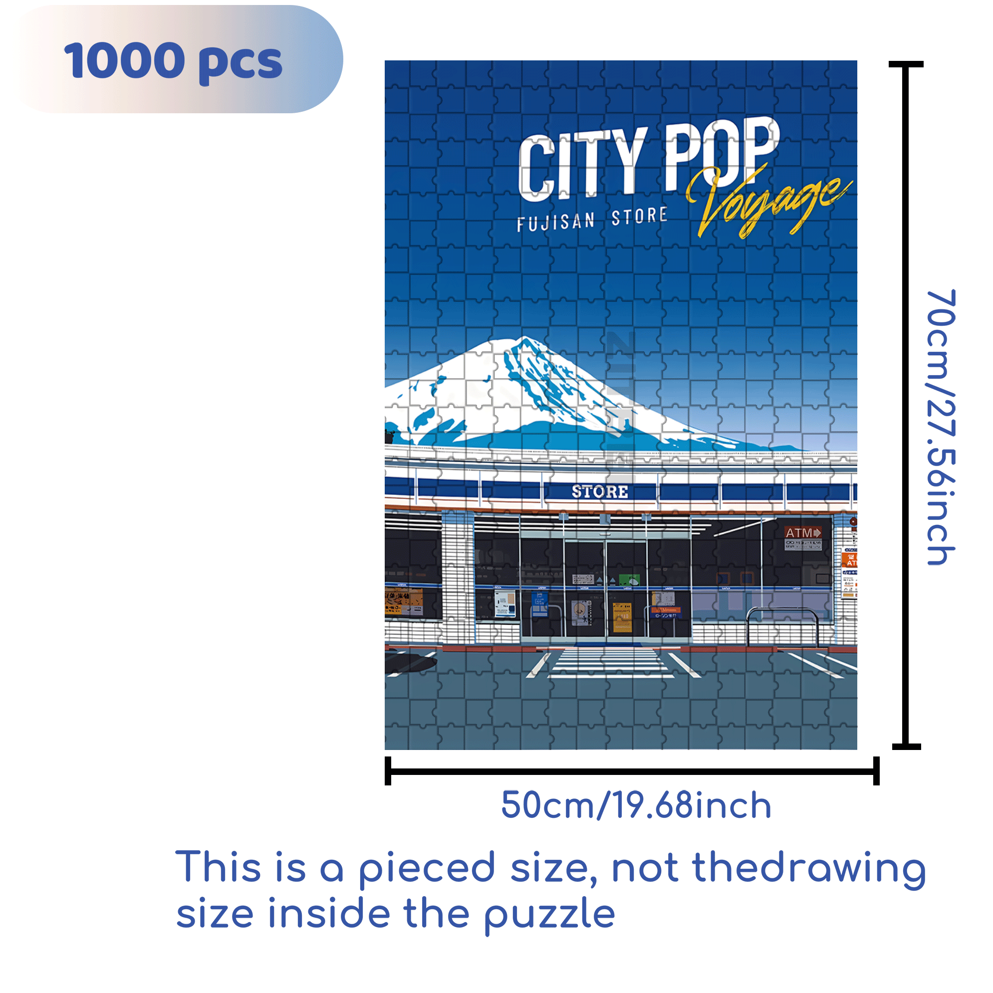 City Pop 2 500pcs/1000pcs Jigsaw Puzzle, Scratch-Resistant, Interactive Family Game & Brain-Boosting DIY Decor, Perfect for Halloween, Christmas & New Year Gifts, Family Puzzle Game
