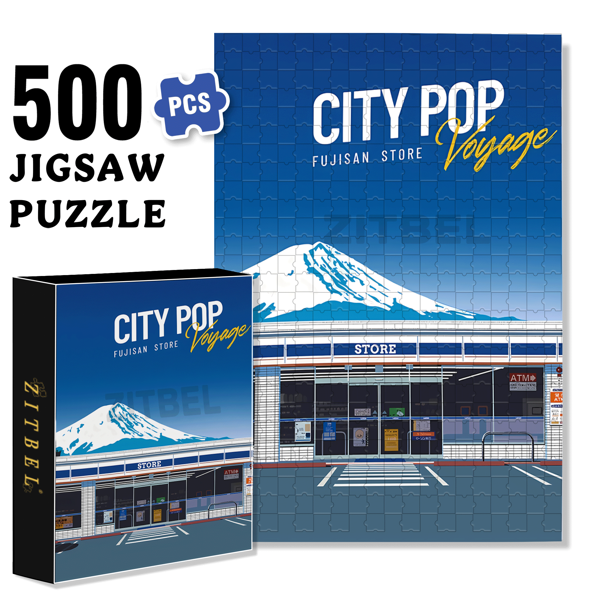 City Pop 2 500pcs/1000pcs Jigsaw Puzzle, Scratch-Resistant, Interactive Family Game & Brain-Boosting DIY Decor, Perfect for Halloween, Christmas & New Year Gifts, Family Puzzle Game