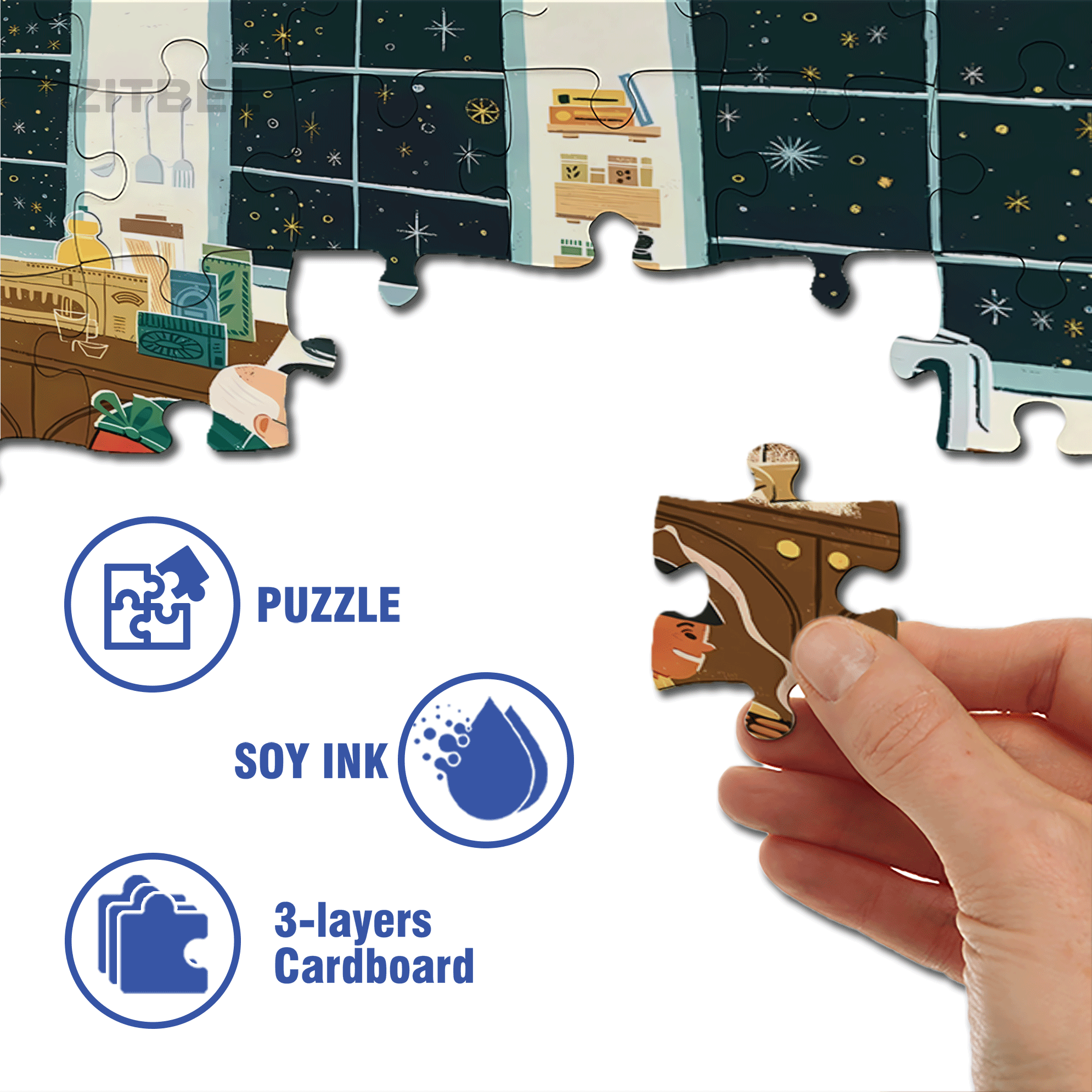 Cookie Master 500pcs/1000pcs Jigsaw Puzzle, Scratch-Resistant, Interactive Family Game & Brain-Boosting DIY Decor, Perfect for Halloween, Christmas & New Year Gifts, Family Puzzle Game