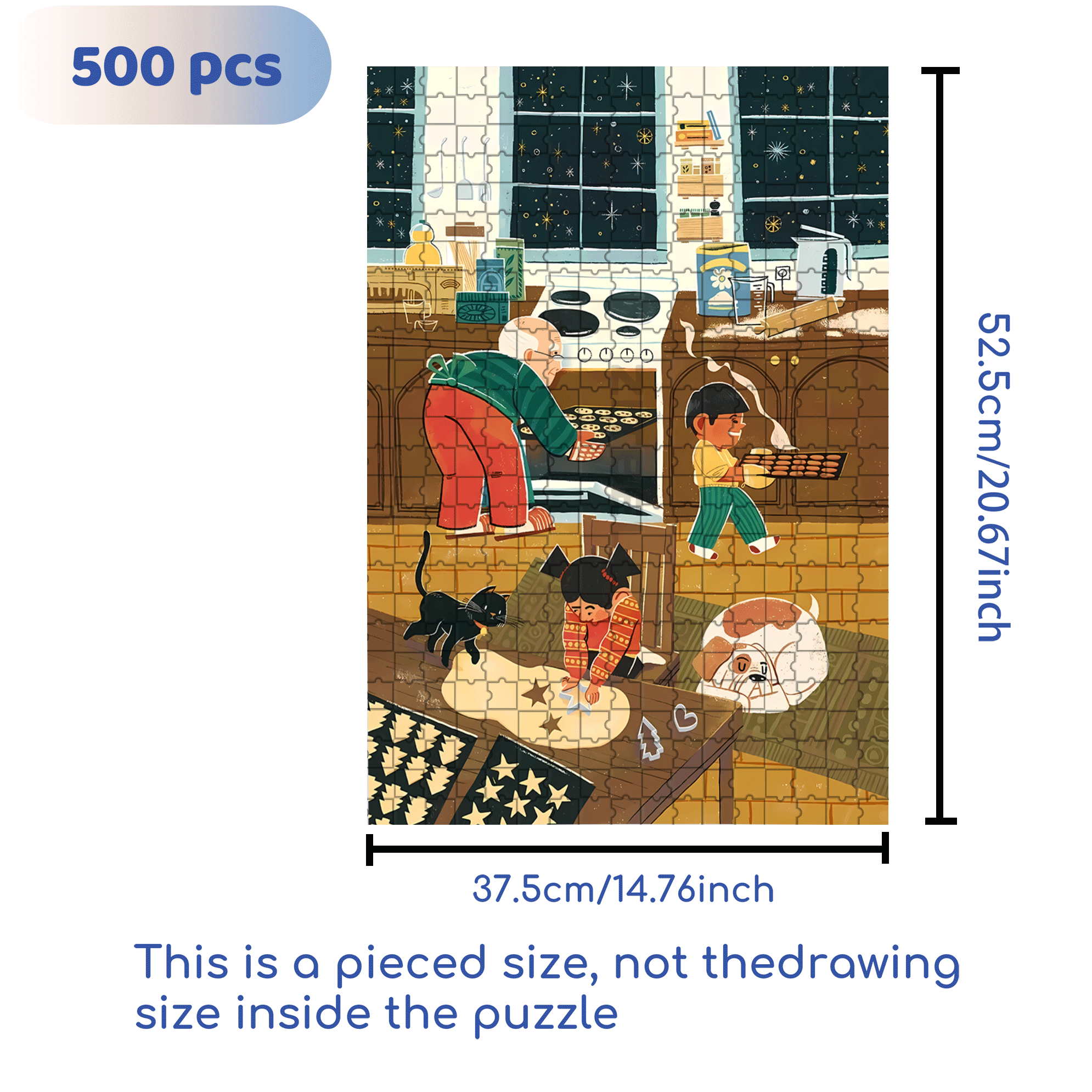 Cookie Master 500pcs/1000pcs Jigsaw Puzzle, Scratch-Resistant, Interactive Family Game & Brain-Boosting DIY Decor, Perfect for Halloween, Christmas & New Year Gifts, Family Puzzle Game