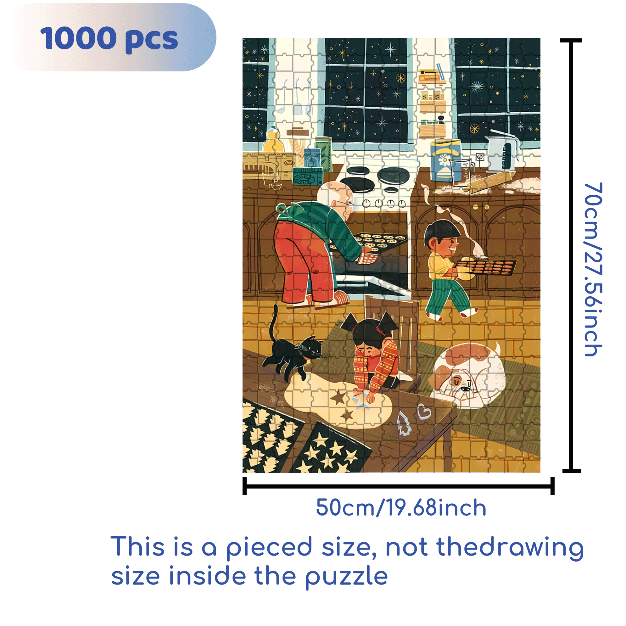 Cookie Master 500pcs/1000pcs Jigsaw Puzzle, Scratch-Resistant, Interactive Family Game & Brain-Boosting DIY Decor, Perfect for Halloween, Christmas & New Year Gifts, Family Puzzle Game