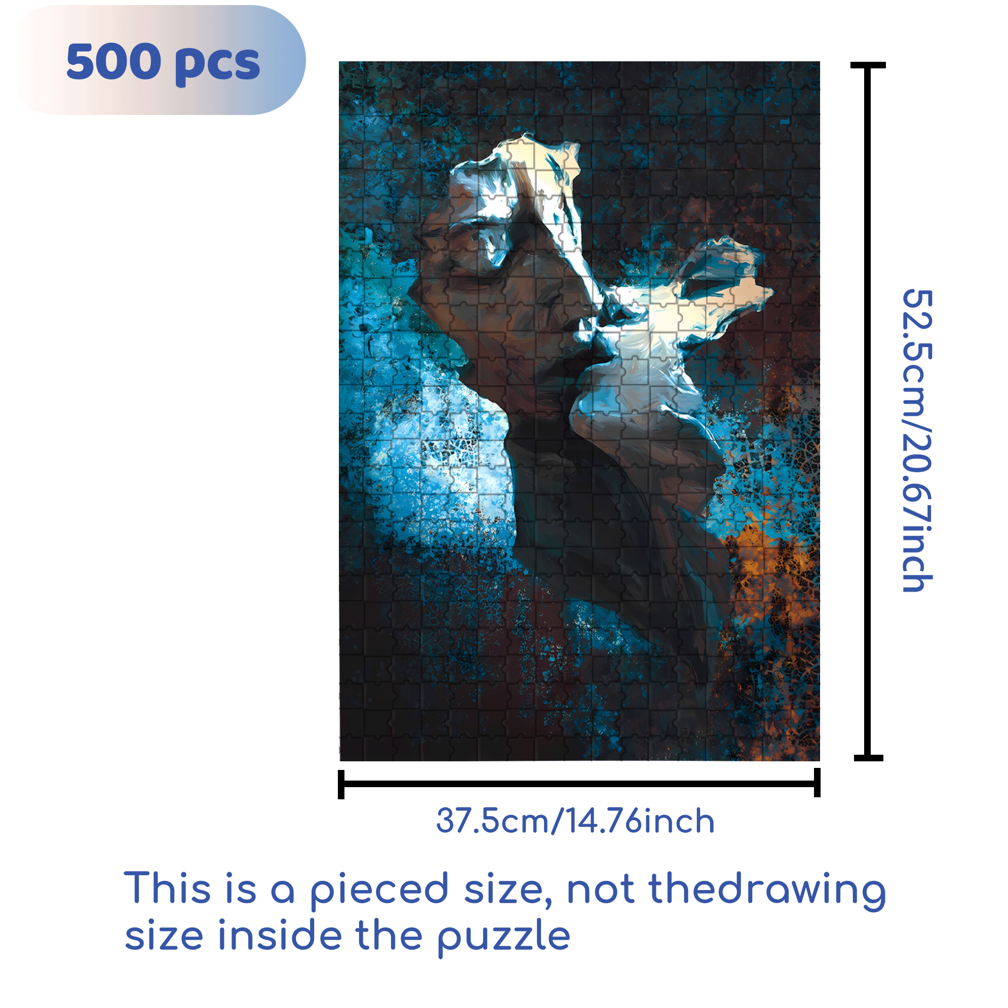 Eternal Kiss 500pcs/1000pcs Jigsaw Puzzle, Scratch-Resistant, Interactive Family Game & Brain-Boosting DIY Decor, Perfect for Halloween, Christmas & New Year Gifts, Family Puzzle Game
