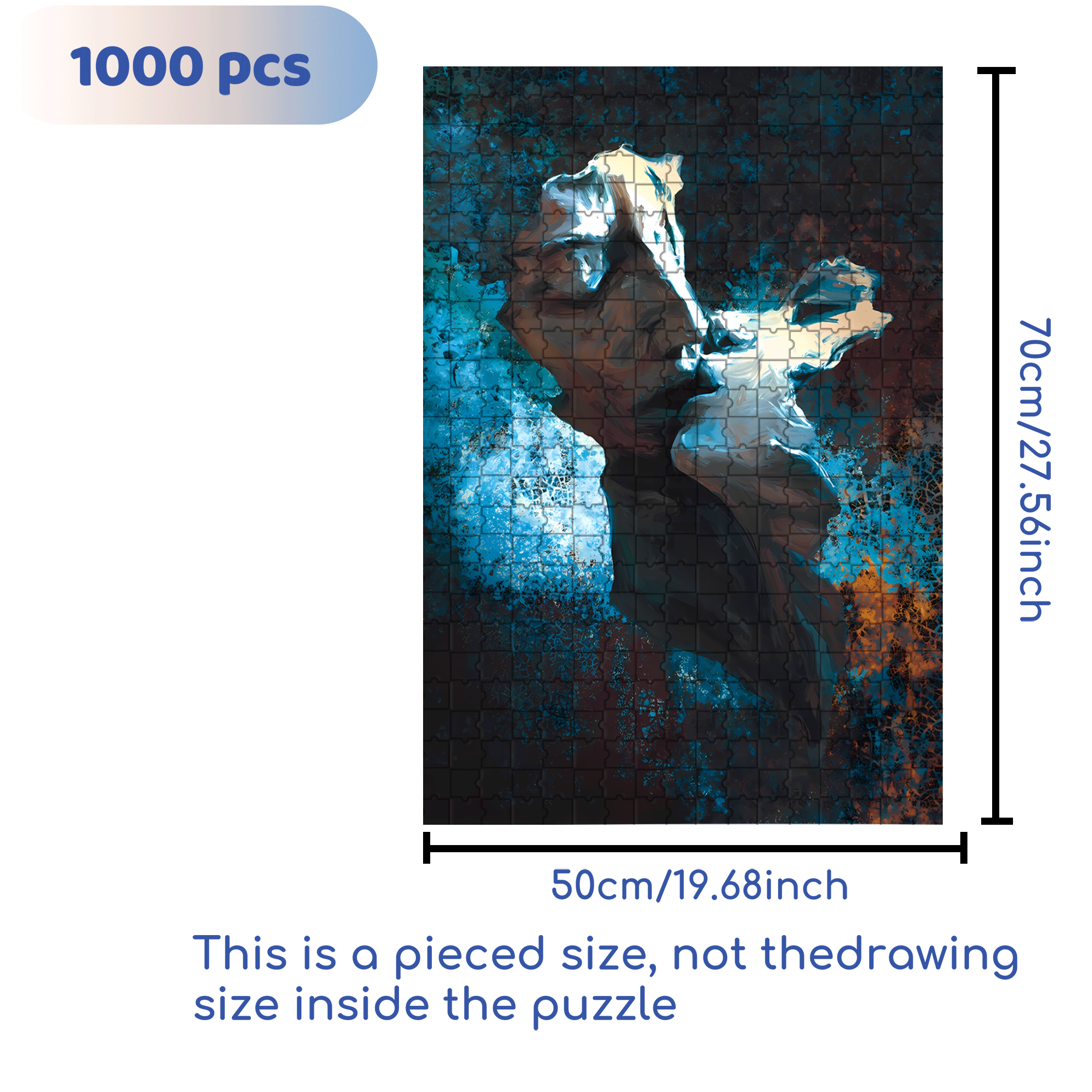 Eternal Kiss 500pcs/1000pcs Jigsaw Puzzle, Scratch-Resistant, Interactive Family Game & Brain-Boosting DIY Decor, Perfect for Halloween, Christmas & New Year Gifts, Family Puzzle Game