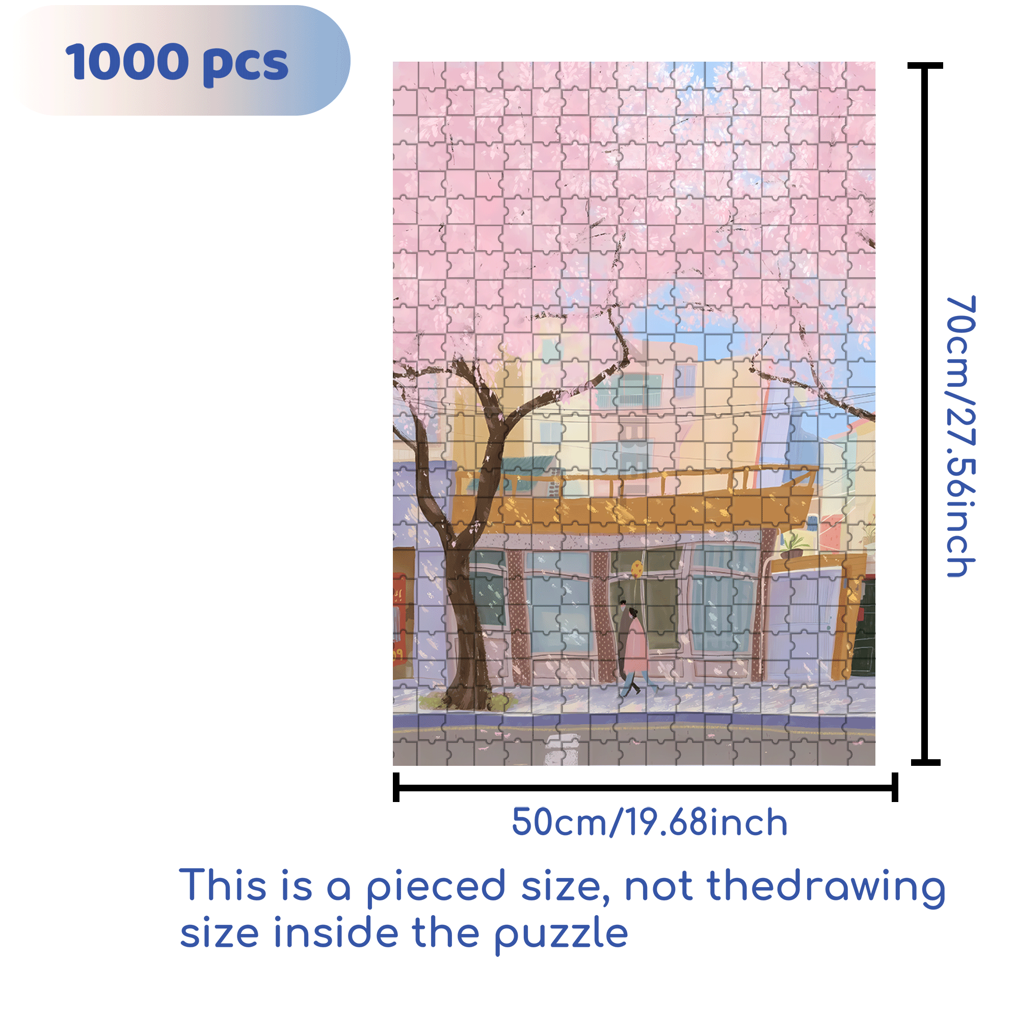 Gentle Spring 500pcs/1000pcs Jigsaw Puzzle, Scratch-Resistant, Interactive Family Game & Brain-Boosting DIY Decor, Perfect for Halloween, Christmas & New Year Gifts, Family Puzzle Game