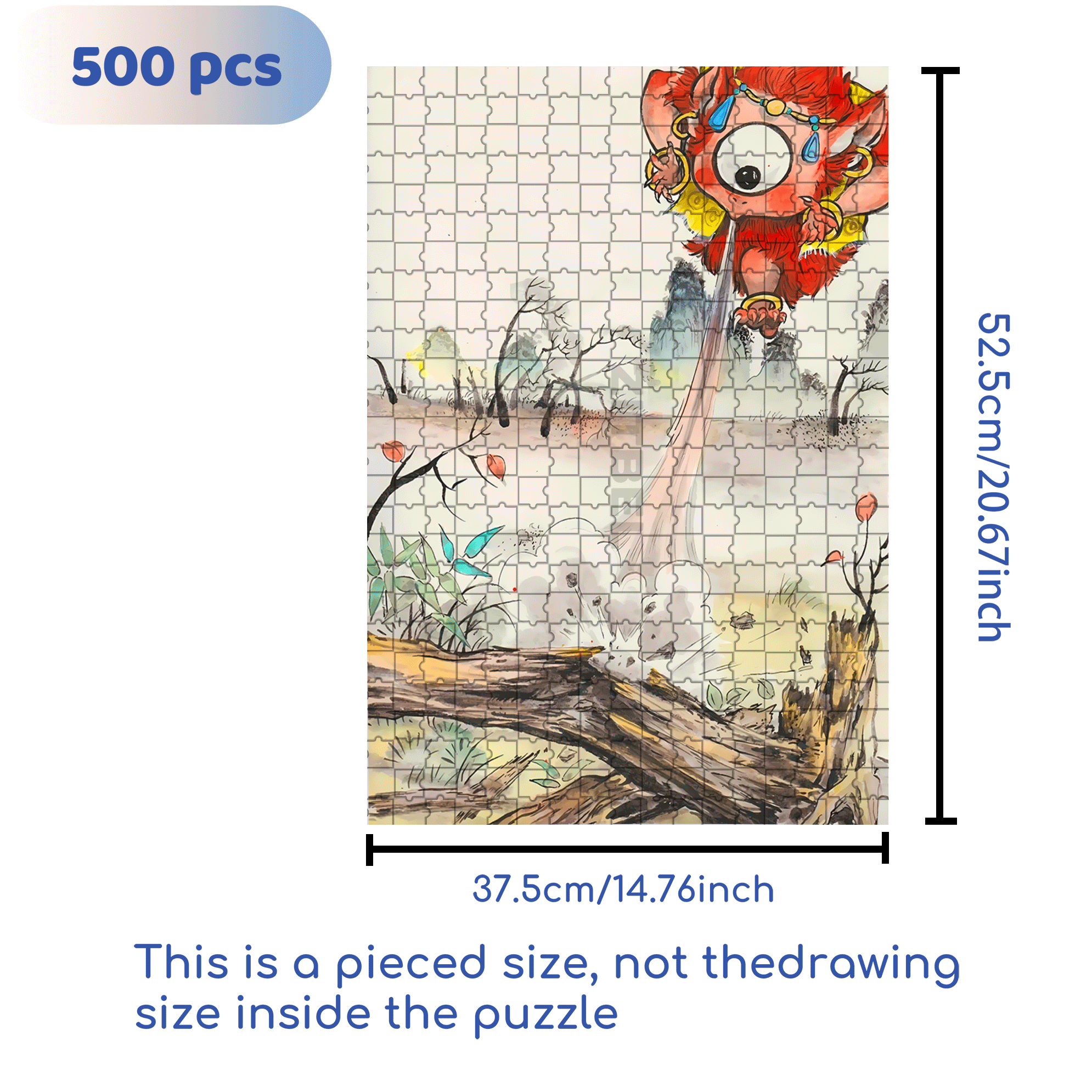 Goblin  500pcs/1000pcs Jigsaw Puzzle, Scratch-Resistant, Interactive Family Game & Brain-Boosting DIY Decor, Perfect for Halloween, Christmas & New Year Gifts, Family Puzzle Game