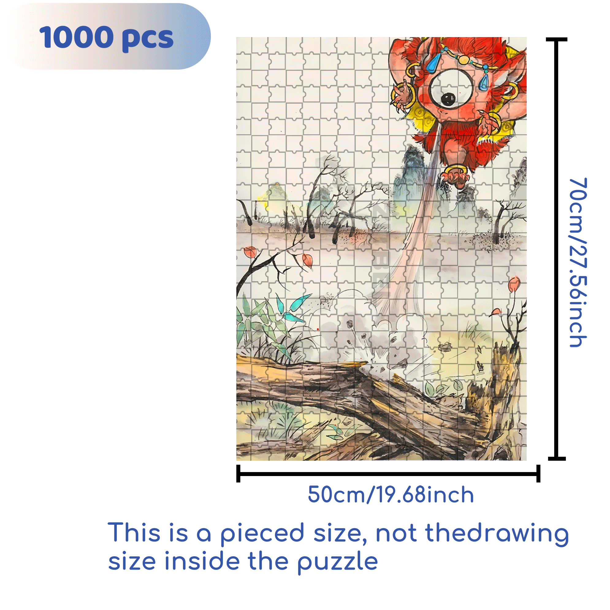 Goblin  500pcs/1000pcs Jigsaw Puzzle, Scratch-Resistant, Interactive Family Game & Brain-Boosting DIY Decor, Perfect for Halloween, Christmas & New Year Gifts, Family Puzzle Game
