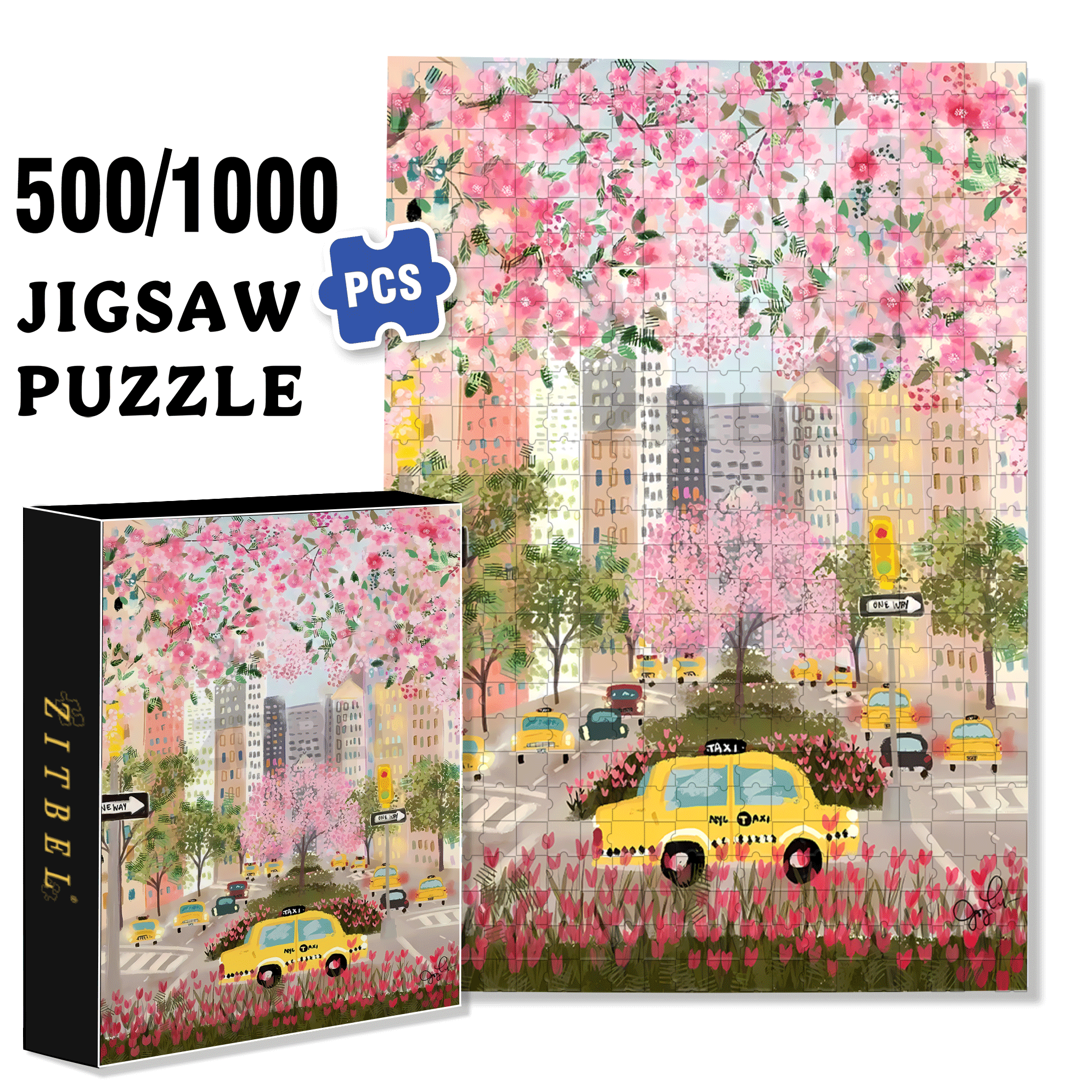 Live Your Life In A Gentle Manner 10 500pcs/1000pcs Jigsaw Puzzle, Scratch-Resistant, Interactive Family Game & Brain-Boosting DIY Decor, Perfect for Halloween, Christmas & New Year Gifts, Family Puzzle Game