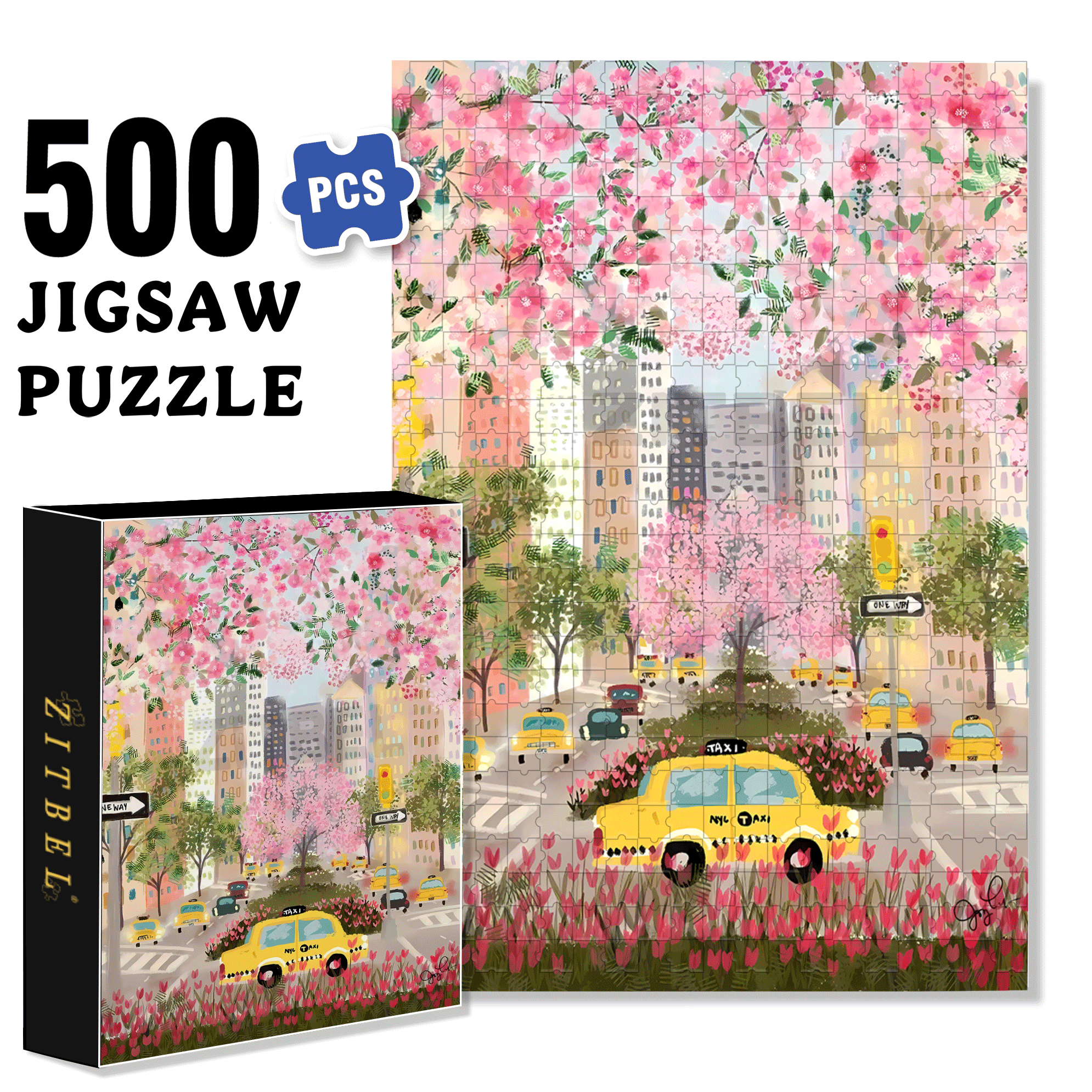 Live Your Life In A Gentle Manner 10 500pcs/1000pcs Jigsaw Puzzle, Scratch-Resistant, Interactive Family Game & Brain-Boosting DIY Decor, Perfect for Halloween, Christmas & New Year Gifts, Family Puzzle Game