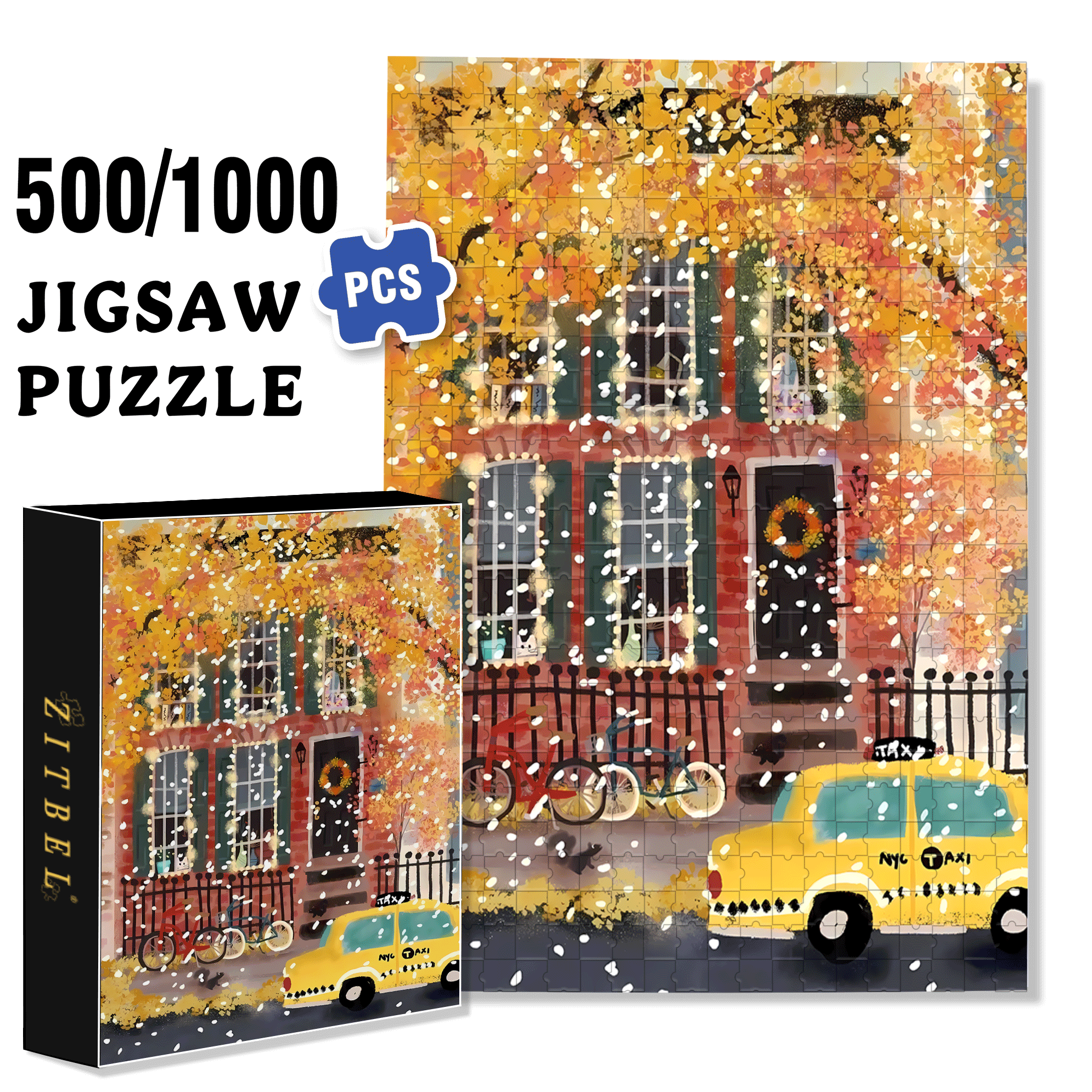 Live Your Life In A Gentle Manner 12 500pcs/1000pcs Jigsaw Puzzle, Scratch-Resistant, Interactive Family Game & Brain-Boosting DIY Decor, Perfect for Halloween, Christmas & New Year Gifts, Family Puzzle Game