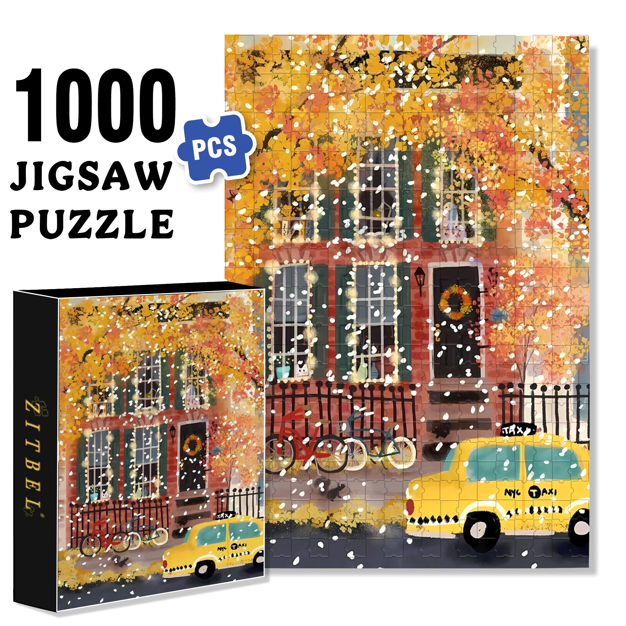 Live Your Life In A Gentle Manner 12 500pcs/1000pcs Jigsaw Puzzle, Scratch-Resistant, Interactive Family Game & Brain-Boosting DIY Decor, Perfect for Halloween, Christmas & New Year Gifts, Family Puzzle Game