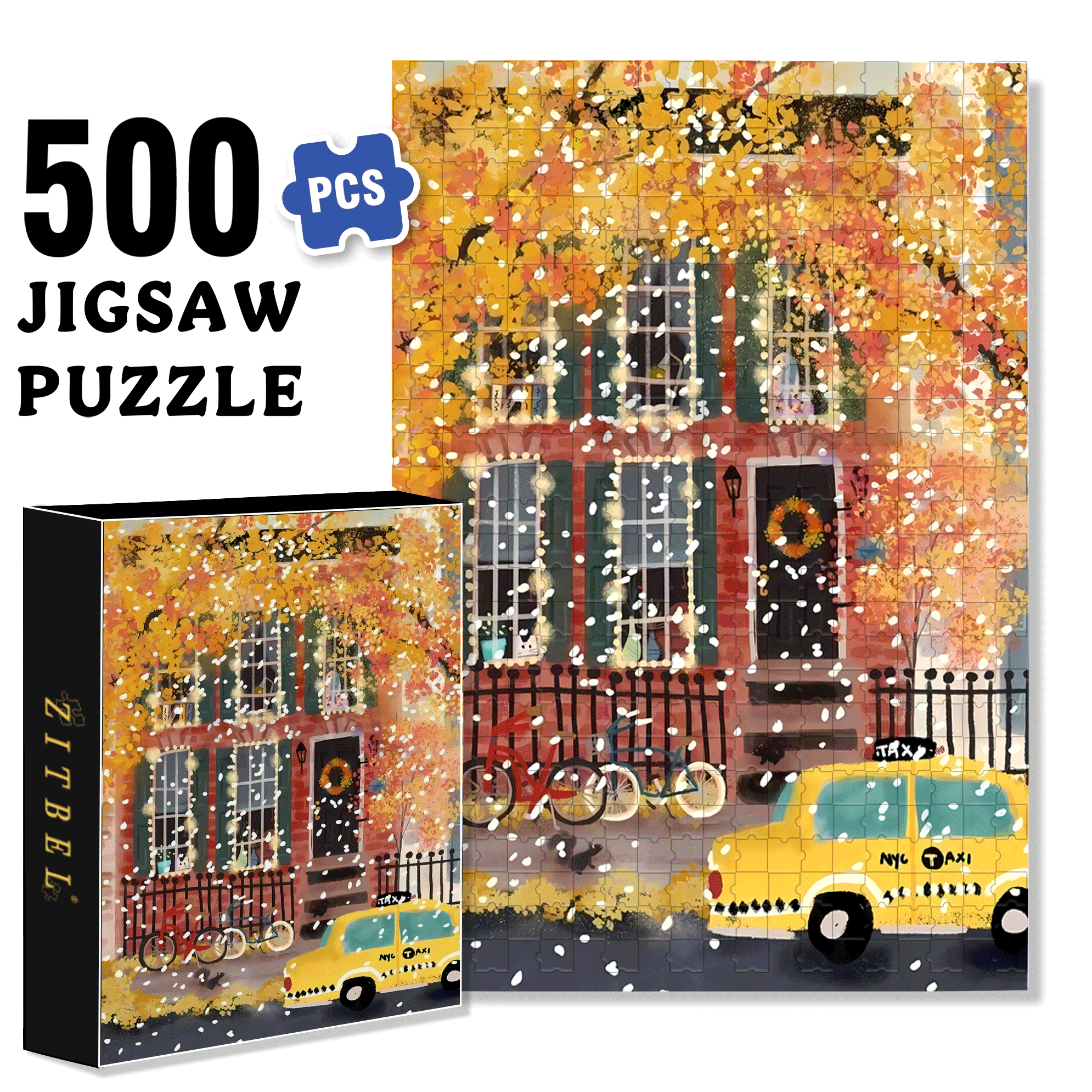 Live Your Life In A Gentle Manner 12 500pcs/1000pcs Jigsaw Puzzle, Scratch-Resistant, Interactive Family Game & Brain-Boosting DIY Decor, Perfect for Halloween, Christmas & New Year Gifts, Family Puzzle Game