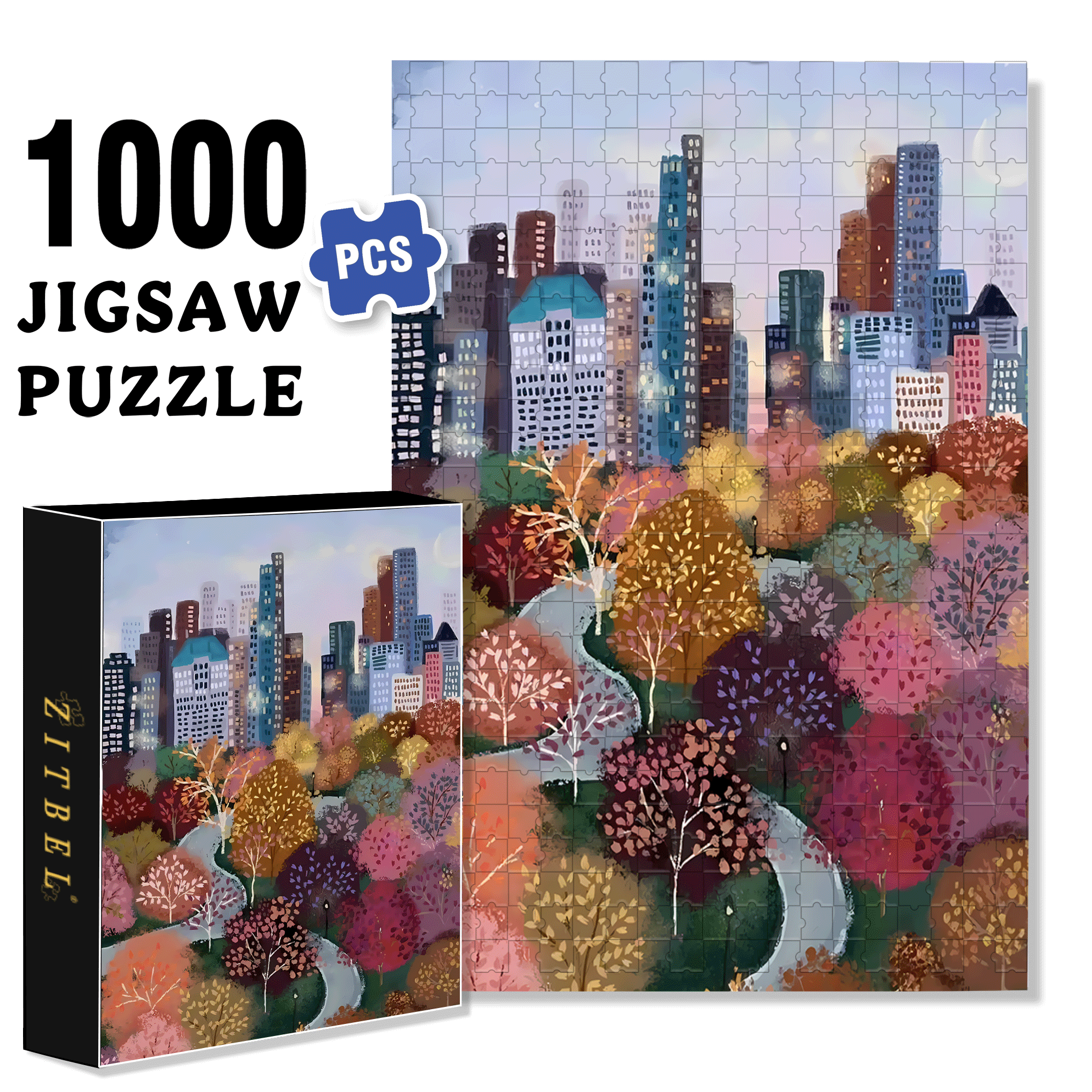Live Your Life In A Gentle Manner 14 500pcs/1000pcs Jigsaw Puzzle, Scratch-Resistant, Interactive Family Game & Brain-Boosting DIY Decor, Perfect for Halloween, Christmas & New Year Gifts, Family Puzzle Game