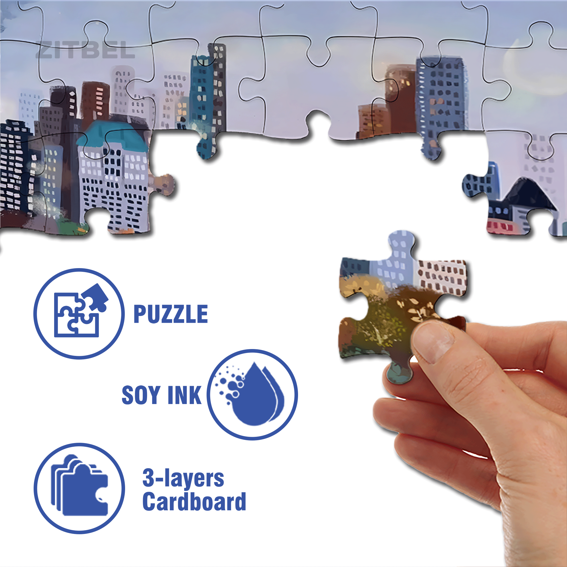 Live Your Life In A Gentle Manner 14 500pcs/1000pcs Jigsaw Puzzle, Scratch-Resistant, Interactive Family Game & Brain-Boosting DIY Decor, Perfect for Halloween, Christmas & New Year Gifts, Family Puzzle Game
