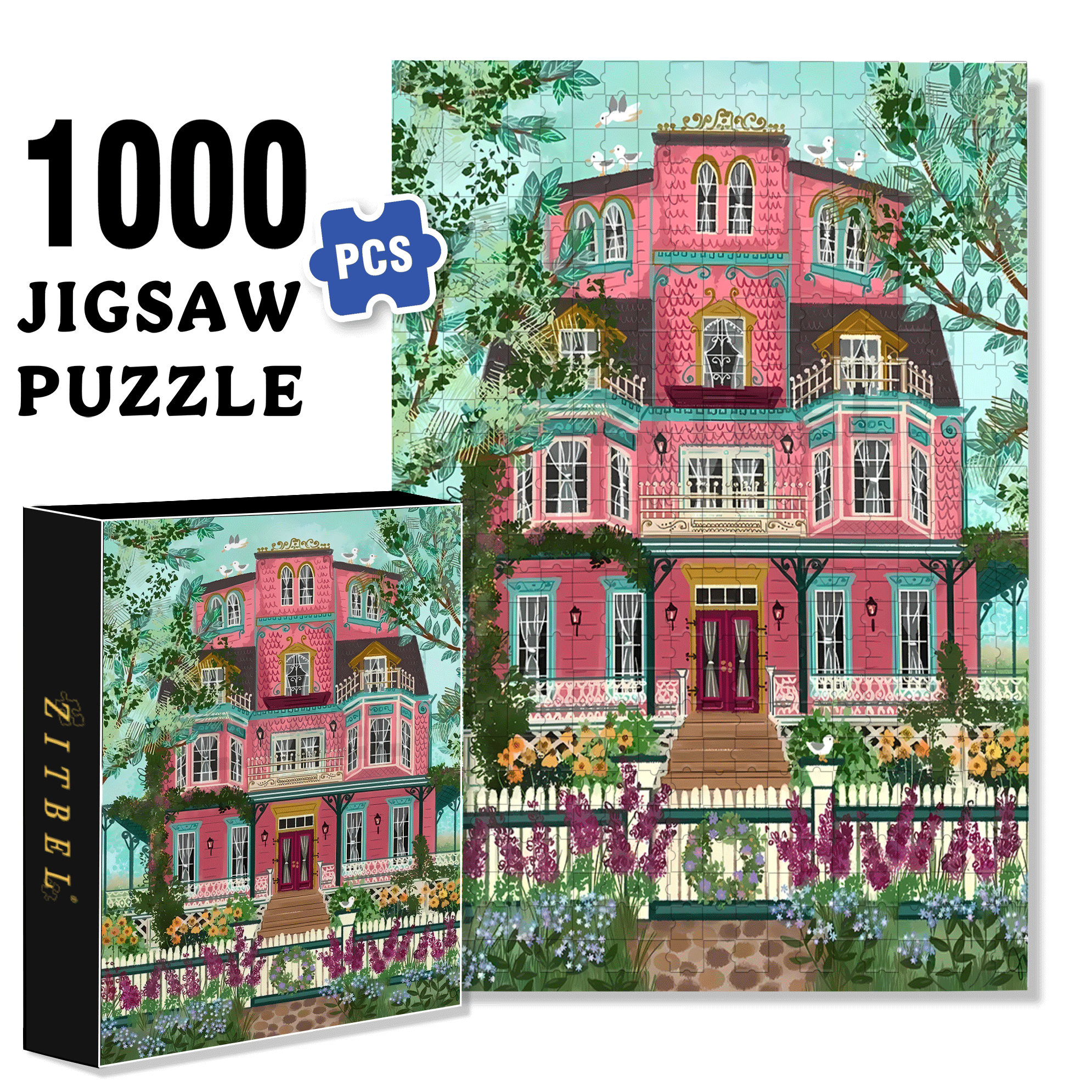 Live Your Life In A Gentle Manner 15 500pcs/1000pcs Jigsaw Puzzle, Scratch-Resistant, Interactive Family Game & Brain-Boosting DIY Decor, Perfect for Halloween, Christmas & New Year Gifts, Family Puzzle Game