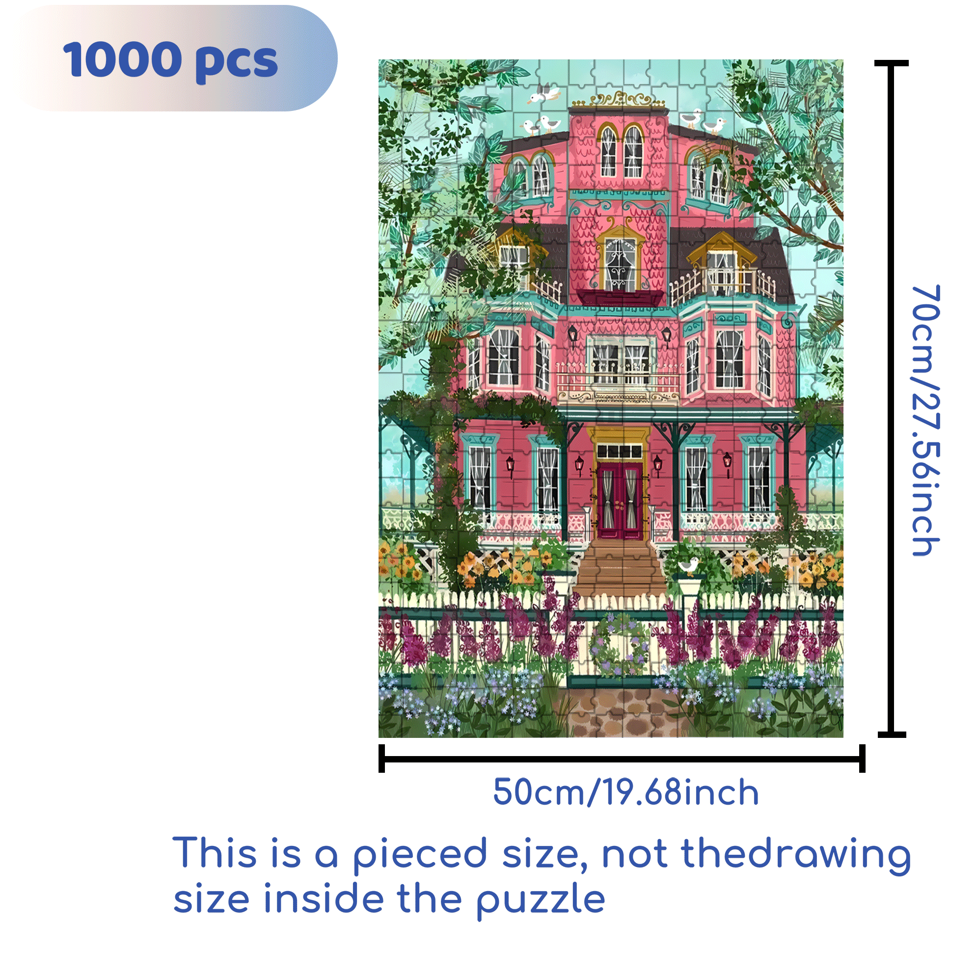 Live Your Life In A Gentle Manner 15 500pcs/1000pcs Jigsaw Puzzle, Scratch-Resistant, Interactive Family Game & Brain-Boosting DIY Decor, Perfect for Halloween, Christmas & New Year Gifts, Family Puzzle Game