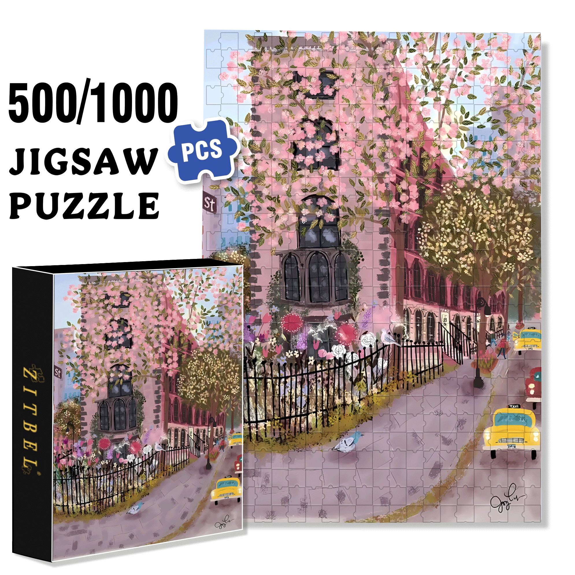 Live Your Life In A Gentle Manner 17 500pcs/1000pcs Jigsaw Puzzle, Scratch-Resistant, Interactive Family Game & Brain-Boosting DIY Decor, Perfect for Halloween, Christmas & New Year Gifts, Family Puzzle Game