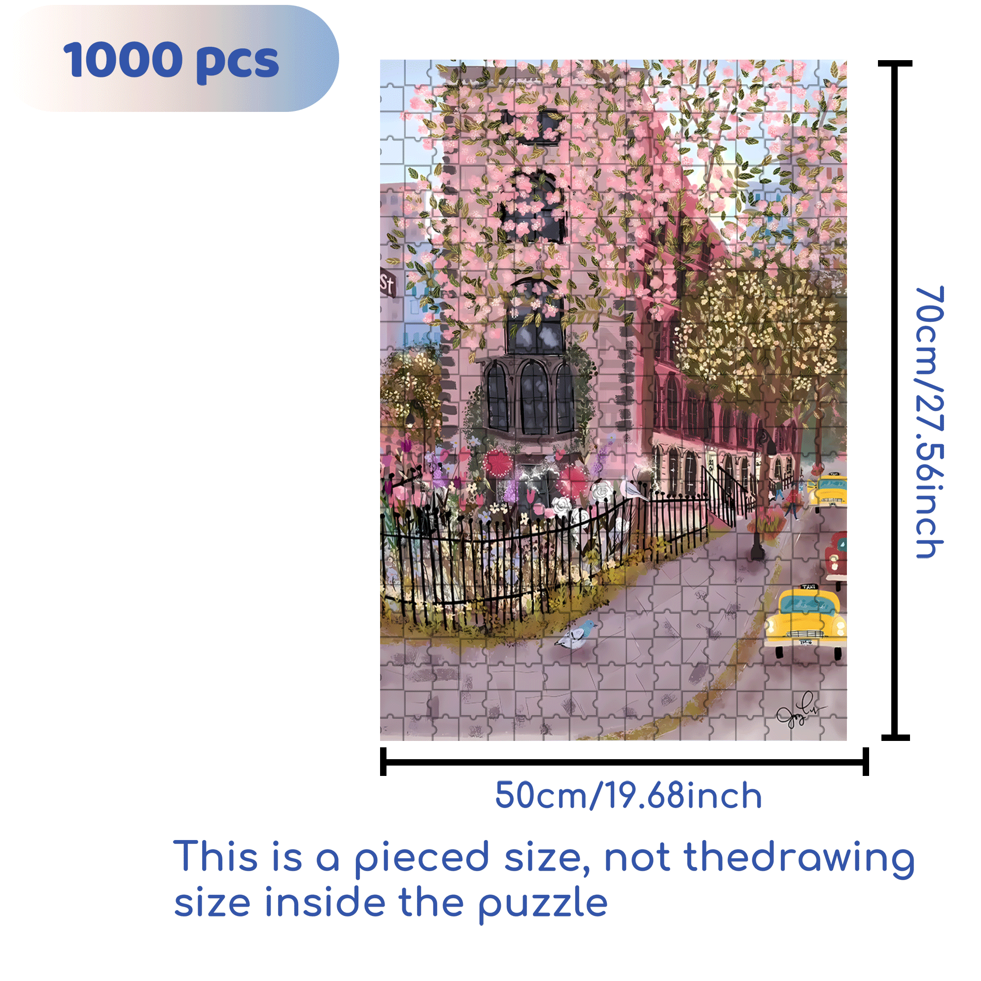 Live Your Life In A Gentle Manner 17 500pcs/1000pcs Jigsaw Puzzle, Scratch-Resistant, Interactive Family Game & Brain-Boosting DIY Decor, Perfect for Halloween, Christmas & New Year Gifts, Family Puzzle Game