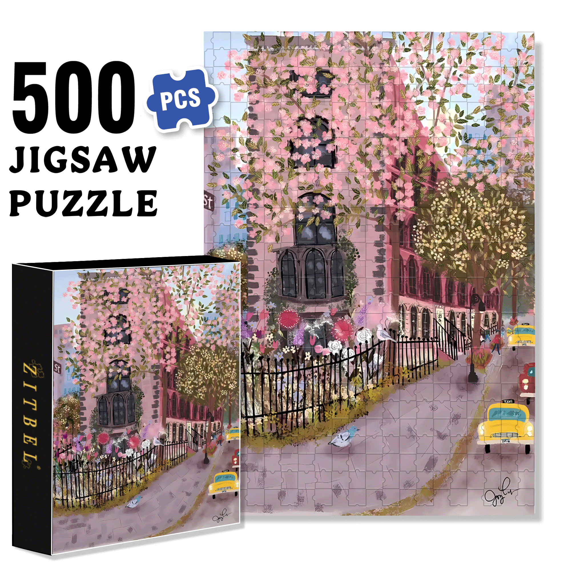 Live Your Life In A Gentle Manner 17 500pcs/1000pcs Jigsaw Puzzle, Scratch-Resistant, Interactive Family Game & Brain-Boosting DIY Decor, Perfect for Halloween, Christmas & New Year Gifts, Family Puzzle Game