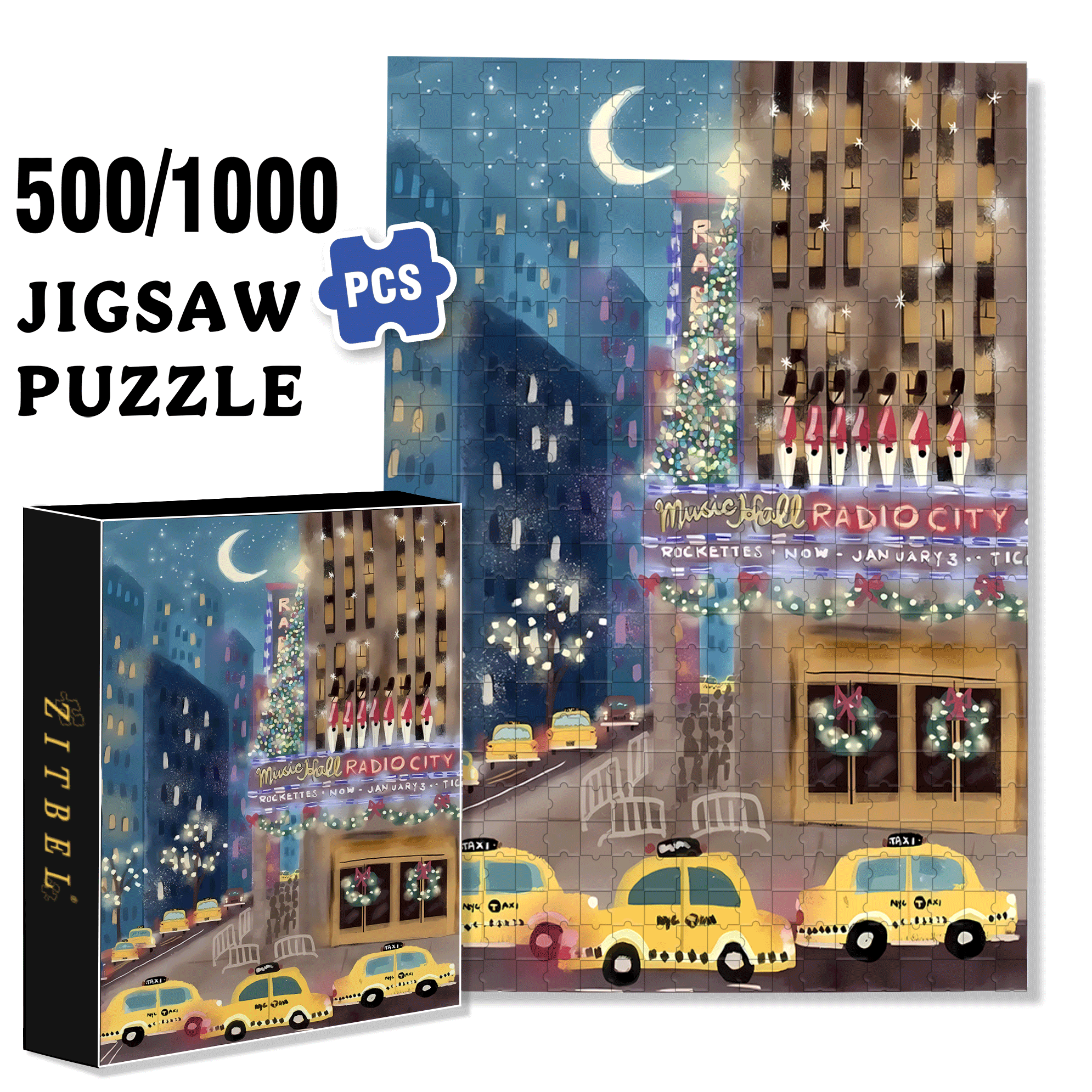 Live Your Life In A Gentle Manner 19 500pcs/1000pcs Jigsaw Puzzle, Scratch-Resistant, Interactive Family Game & Brain-Boosting DIY Decor, Perfect for Halloween, Christmas & New Year Gifts, Family Puzzle Game