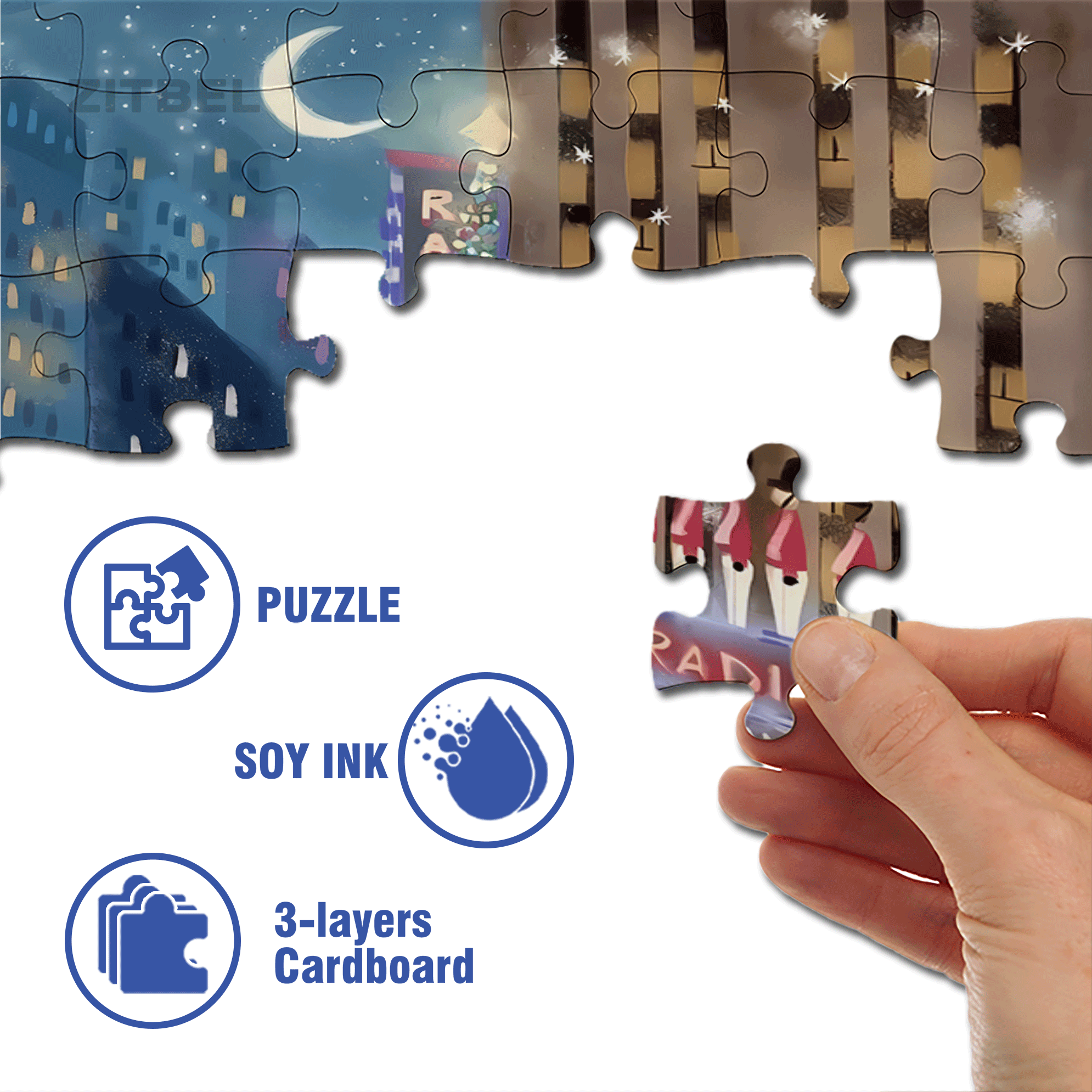 Live Your Life In A Gentle Manner 19 500pcs/1000pcs Jigsaw Puzzle, Scratch-Resistant, Interactive Family Game & Brain-Boosting DIY Decor, Perfect for Halloween, Christmas & New Year Gifts, Family Puzzle Game
