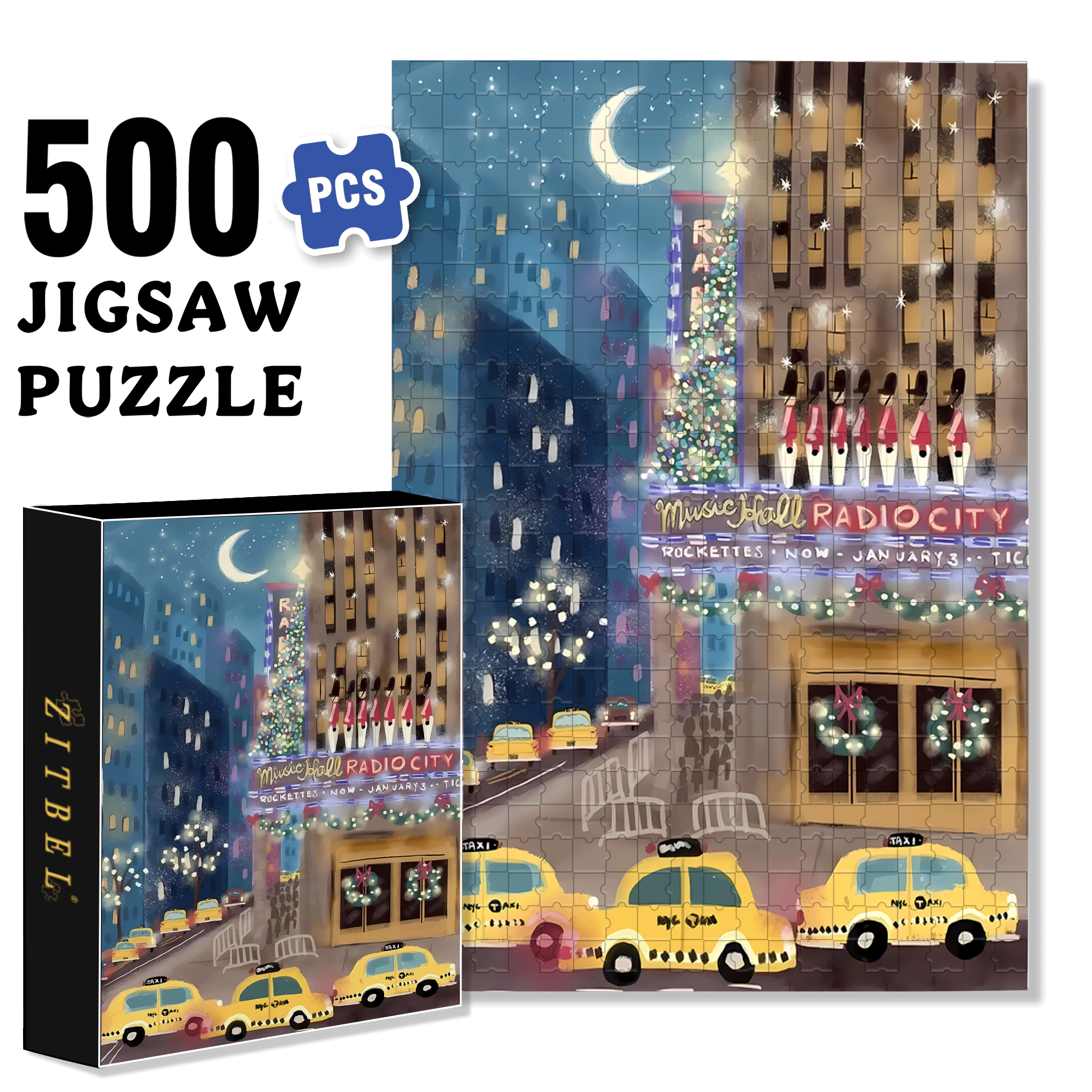 Live Your Life In A Gentle Manner 19 500pcs/1000pcs Jigsaw Puzzle, Scratch-Resistant, Interactive Family Game & Brain-Boosting DIY Decor, Perfect for Halloween, Christmas & New Year Gifts, Family Puzzle Game