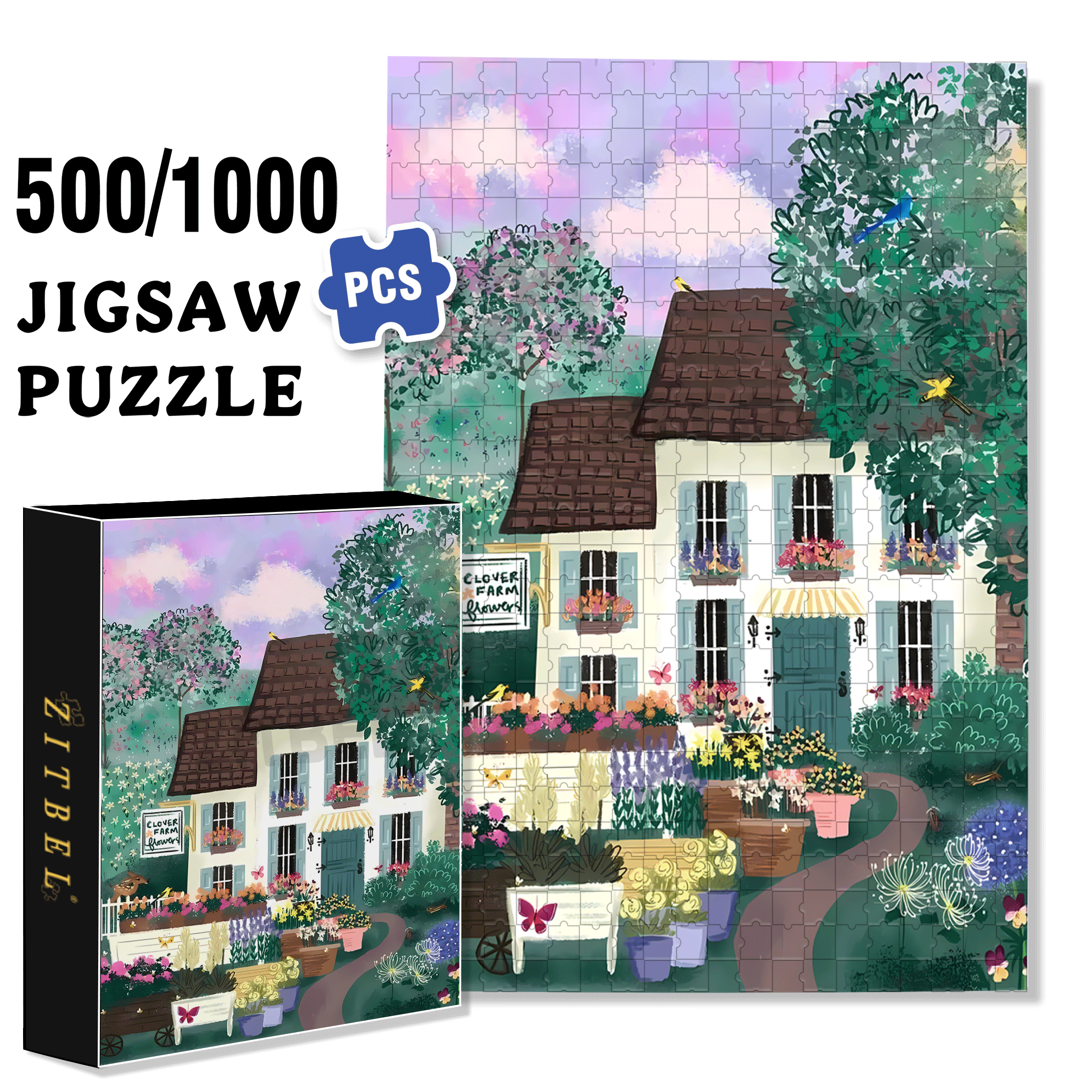 Live Your Life In A Gentle Manner 20 500pcs/1000pcs Jigsaw Puzzle, Scratch-Resistant, Interactive Family Game & Brain-Boosting DIY Decor, Perfect for Halloween, Christmas & New Year Gifts, Family Puzzle Game