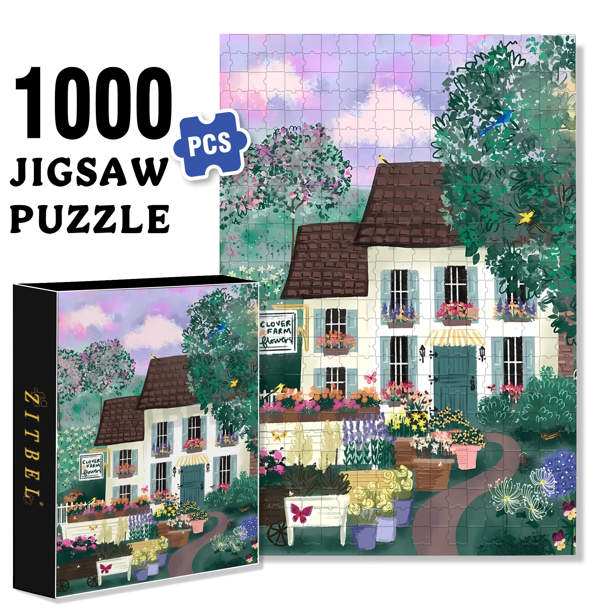 Live Your Life In A Gentle Manner 20 500pcs/1000pcs Jigsaw Puzzle, Scratch-Resistant, Interactive Family Game & Brain-Boosting DIY Decor, Perfect for Halloween, Christmas & New Year Gifts, Family Puzzle Game