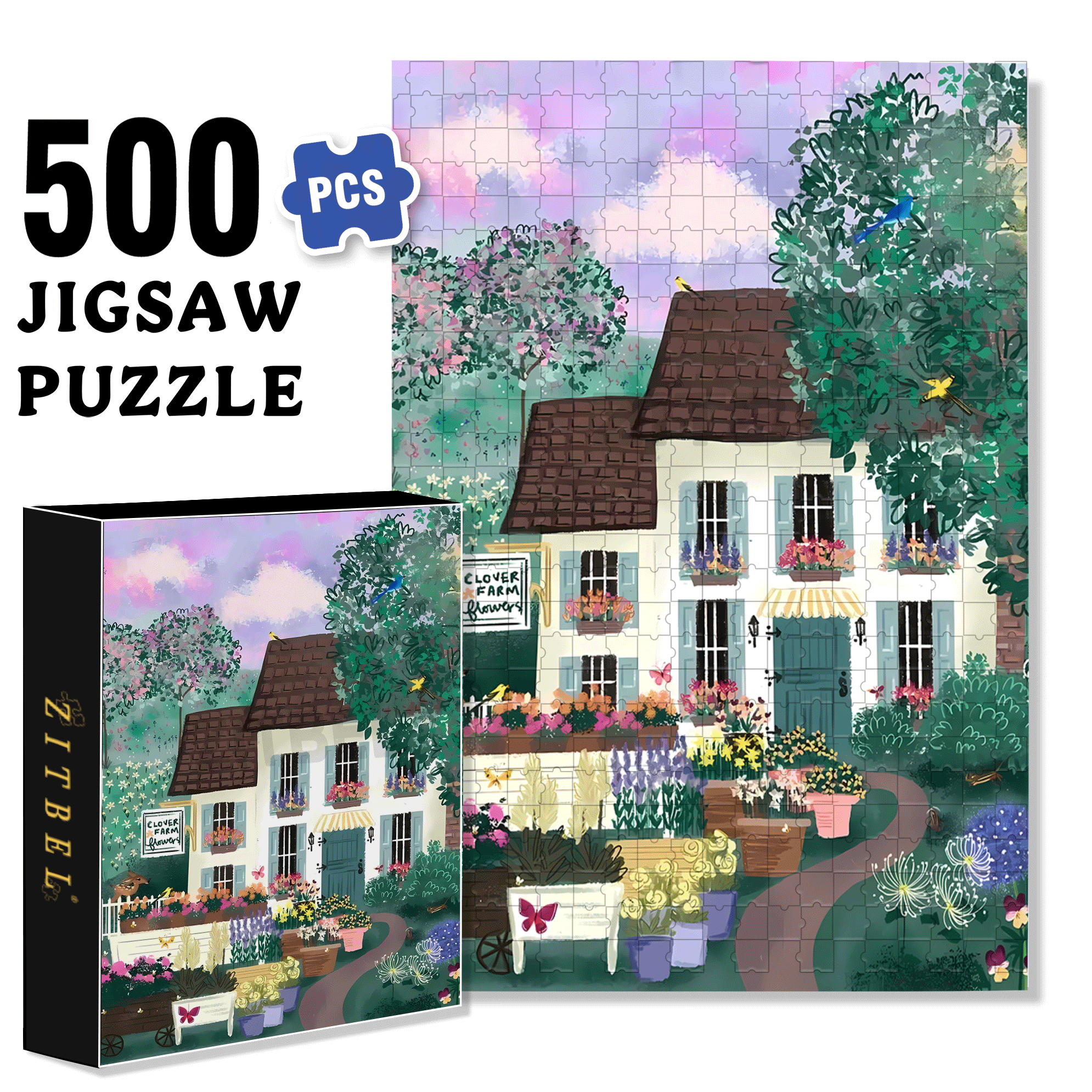 Live Your Life In A Gentle Manner 20 500pcs/1000pcs Jigsaw Puzzle, Scratch-Resistant, Interactive Family Game & Brain-Boosting DIY Decor, Perfect for Halloween, Christmas & New Year Gifts, Family Puzzle Game