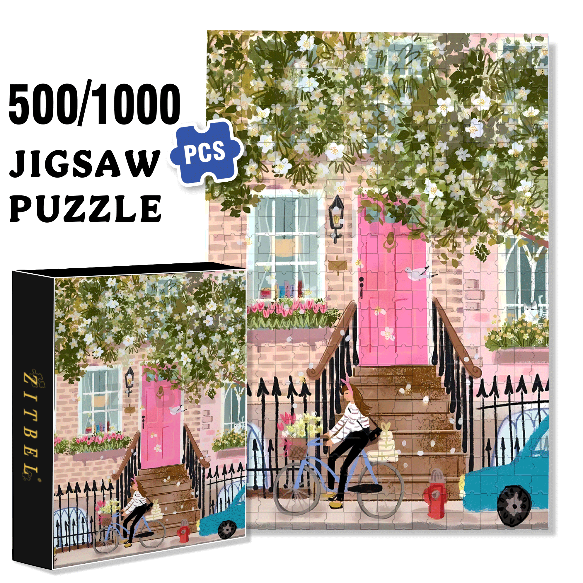 Live Your Life In A Gentle Manner 22 500pcs/1000pcs Jigsaw Puzzle, Scratch-Resistant, Interactive Family Game & Brain-Boosting DIY Decor, Perfect for Halloween, Christmas & New Year Gifts, Family Puzzle Game