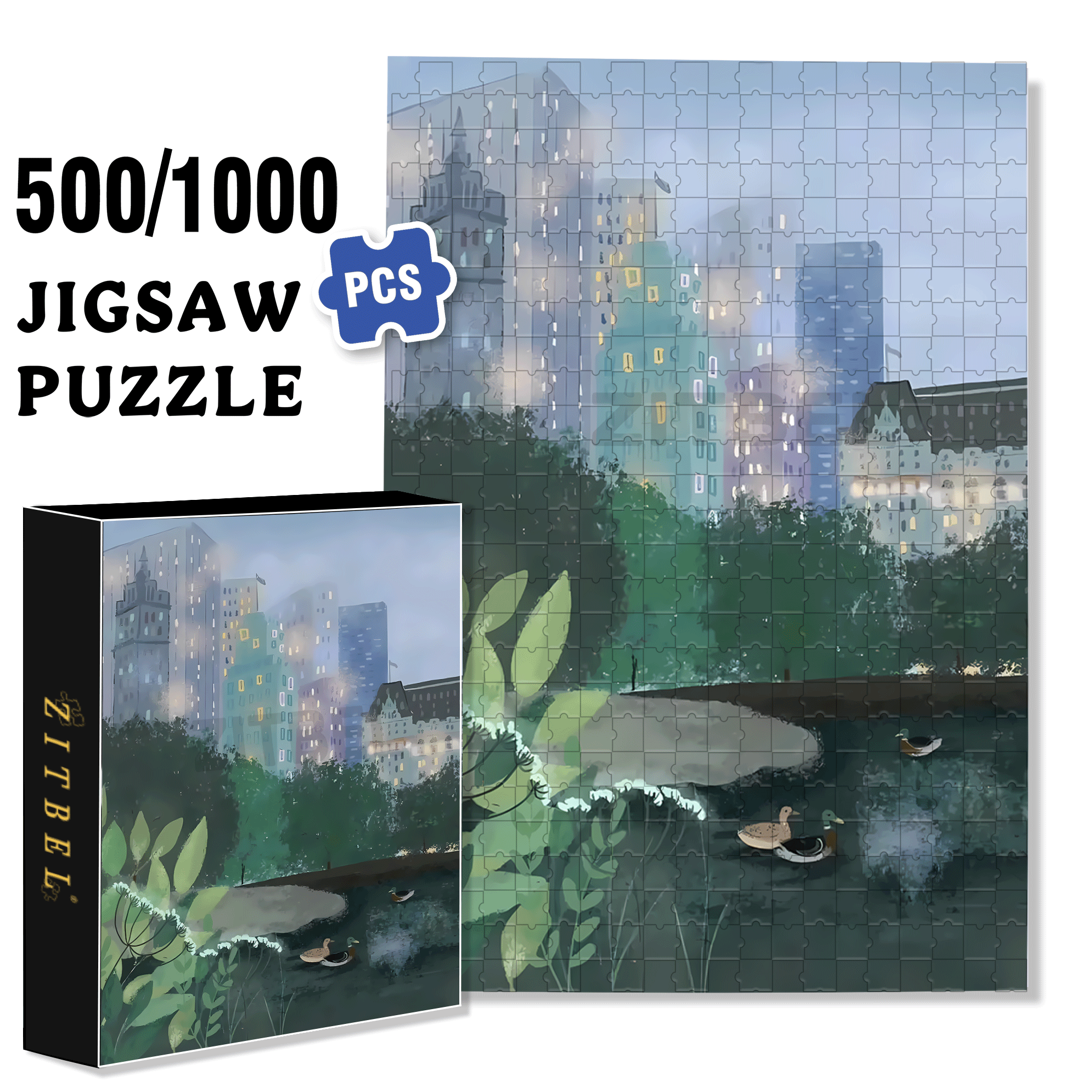 Live Your Life In A Gentle Manner 23 500pcs/1000pcs Jigsaw Puzzle, Scratch-Resistant, Interactive Family Game & Brain-Boosting DIY Decor, Perfect for Halloween, Christmas & New Year Gifts, Family Puzzle Game
