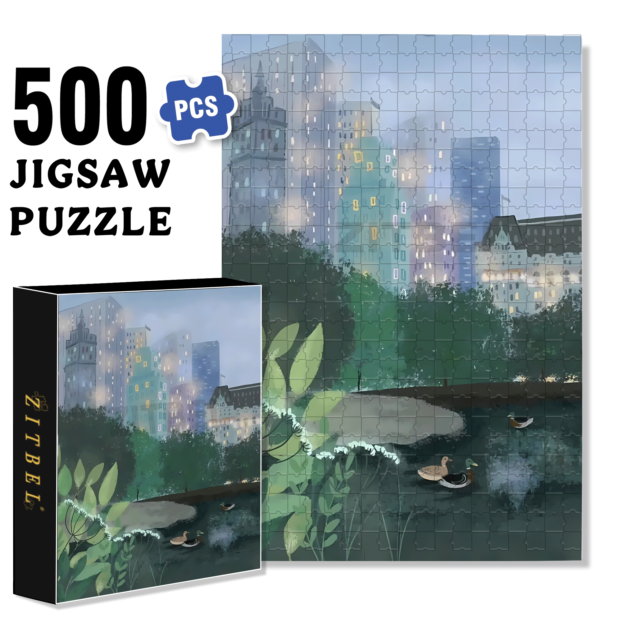 Live Your Life In A Gentle Manner 23 500pcs/1000pcs Jigsaw Puzzle, Scratch-Resistant, Interactive Family Game & Brain-Boosting DIY Decor, Perfect for Halloween, Christmas & New Year Gifts, Family Puzzle Game