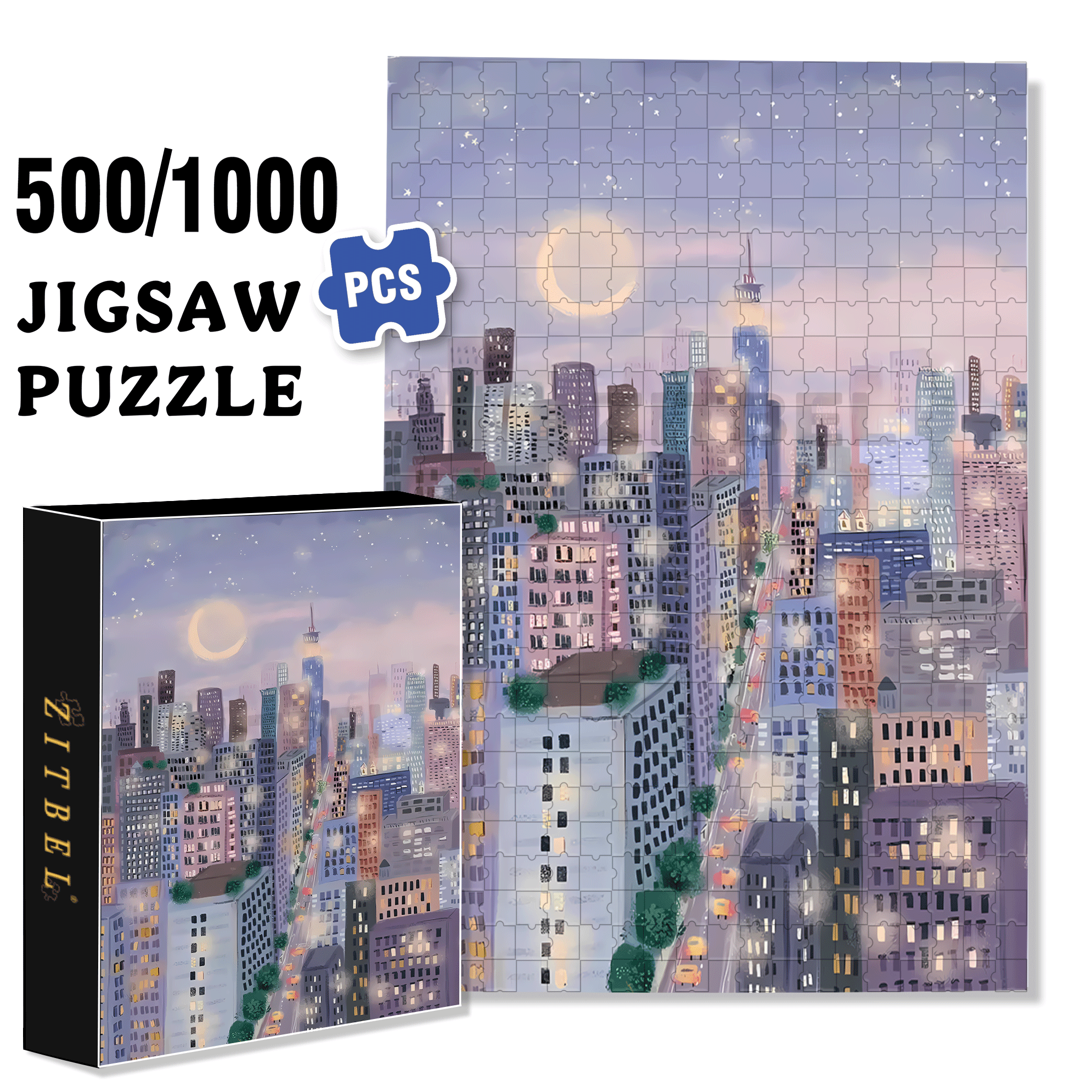 Live Your Life In A Gentle Manner 25 500pcs/1000pcs Jigsaw Puzzle, Scratch-Resistant, Interactive Family Game & Brain-Boosting DIY Decor, Perfect for Halloween, Christmas & New Year Gifts, Family Puzzle Game