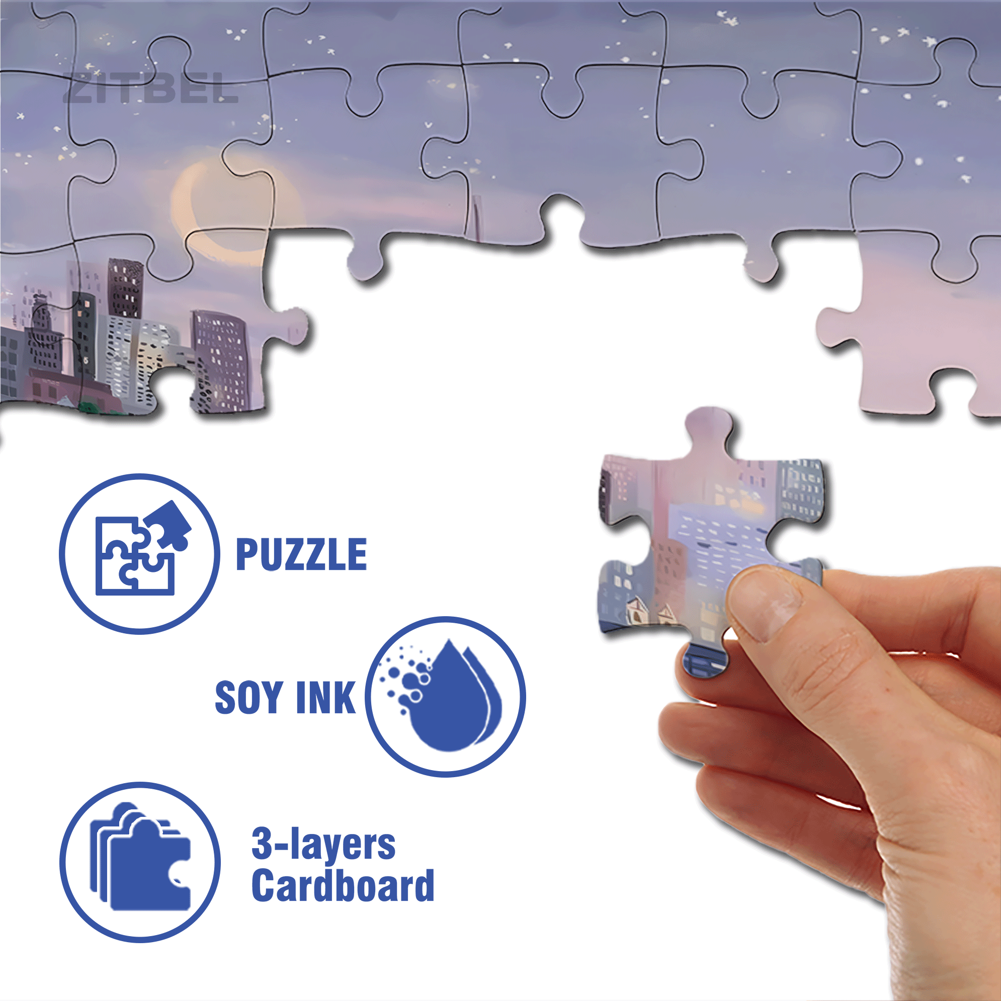 Live Your Life In A Gentle Manner 25 500pcs/1000pcs Jigsaw Puzzle, Scratch-Resistant, Interactive Family Game & Brain-Boosting DIY Decor, Perfect for Halloween, Christmas & New Year Gifts, Family Puzzle Game