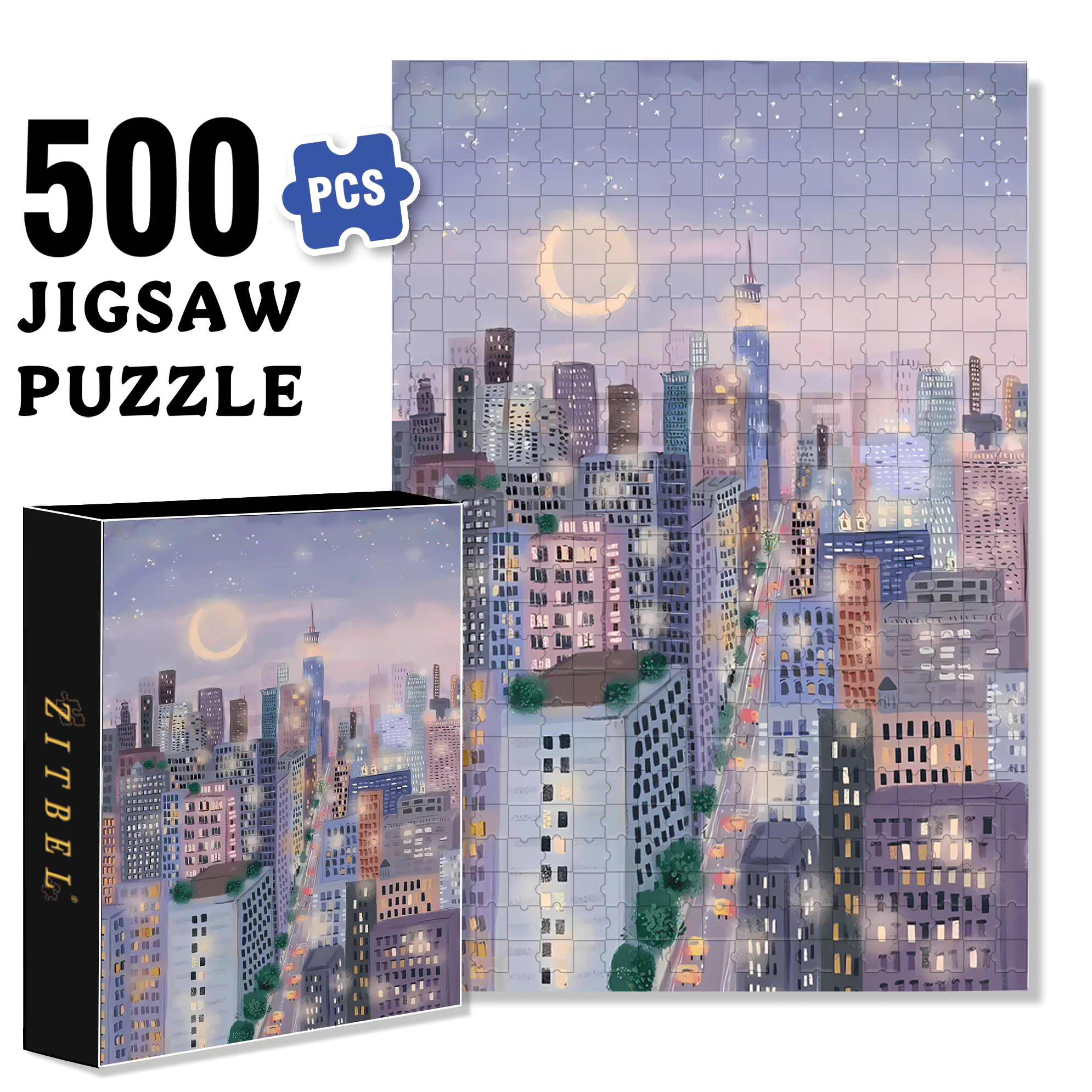 Live Your Life In A Gentle Manner 25 500pcs/1000pcs Jigsaw Puzzle, Scratch-Resistant, Interactive Family Game & Brain-Boosting DIY Decor, Perfect for Halloween, Christmas & New Year Gifts, Family Puzzle Game