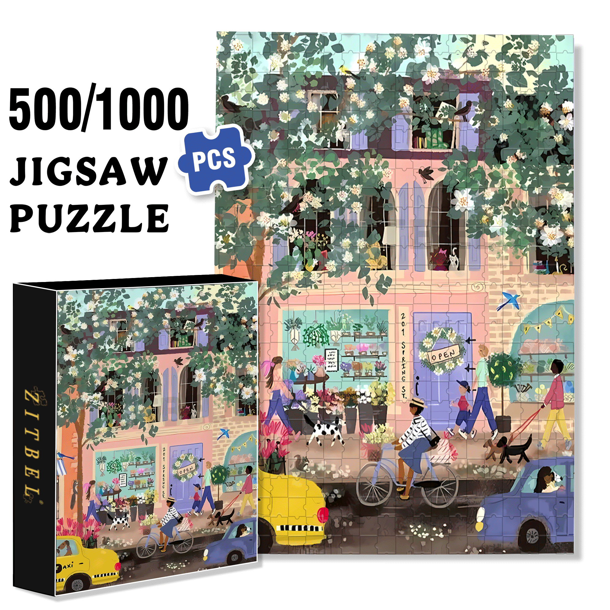 Live Your Life In A Gentle Manner 27 500pcs/1000pcs Jigsaw Puzzle, Scratch-Resistant, Interactive Family Game & Brain-Boosting DIY Decor, Perfect for Halloween, Christmas & New Year Gifts, Family Puzzle Game