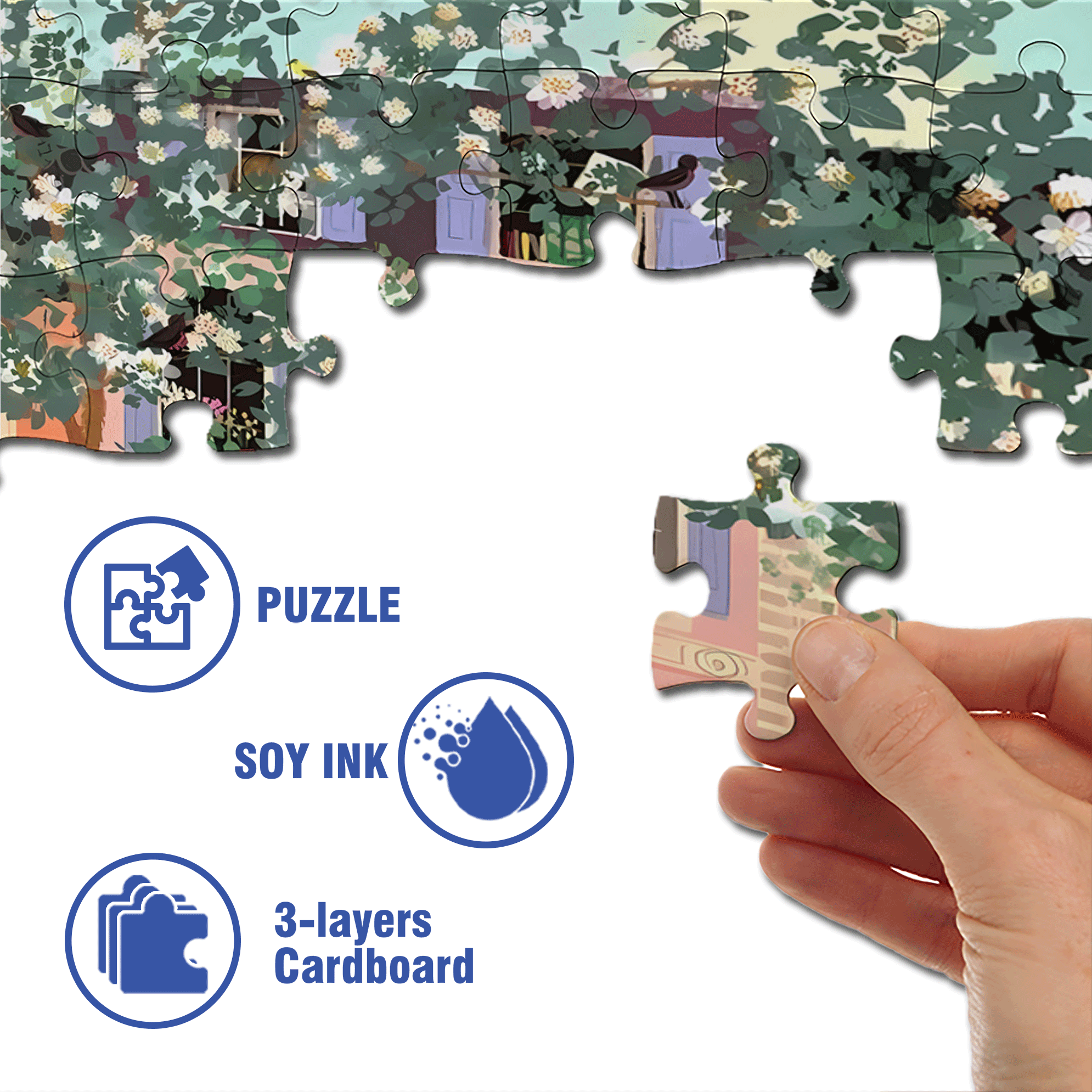 Live Your Life In A Gentle Manner 27 500pcs/1000pcs Jigsaw Puzzle, Scratch-Resistant, Interactive Family Game & Brain-Boosting DIY Decor, Perfect for Halloween, Christmas & New Year Gifts, Family Puzzle Game