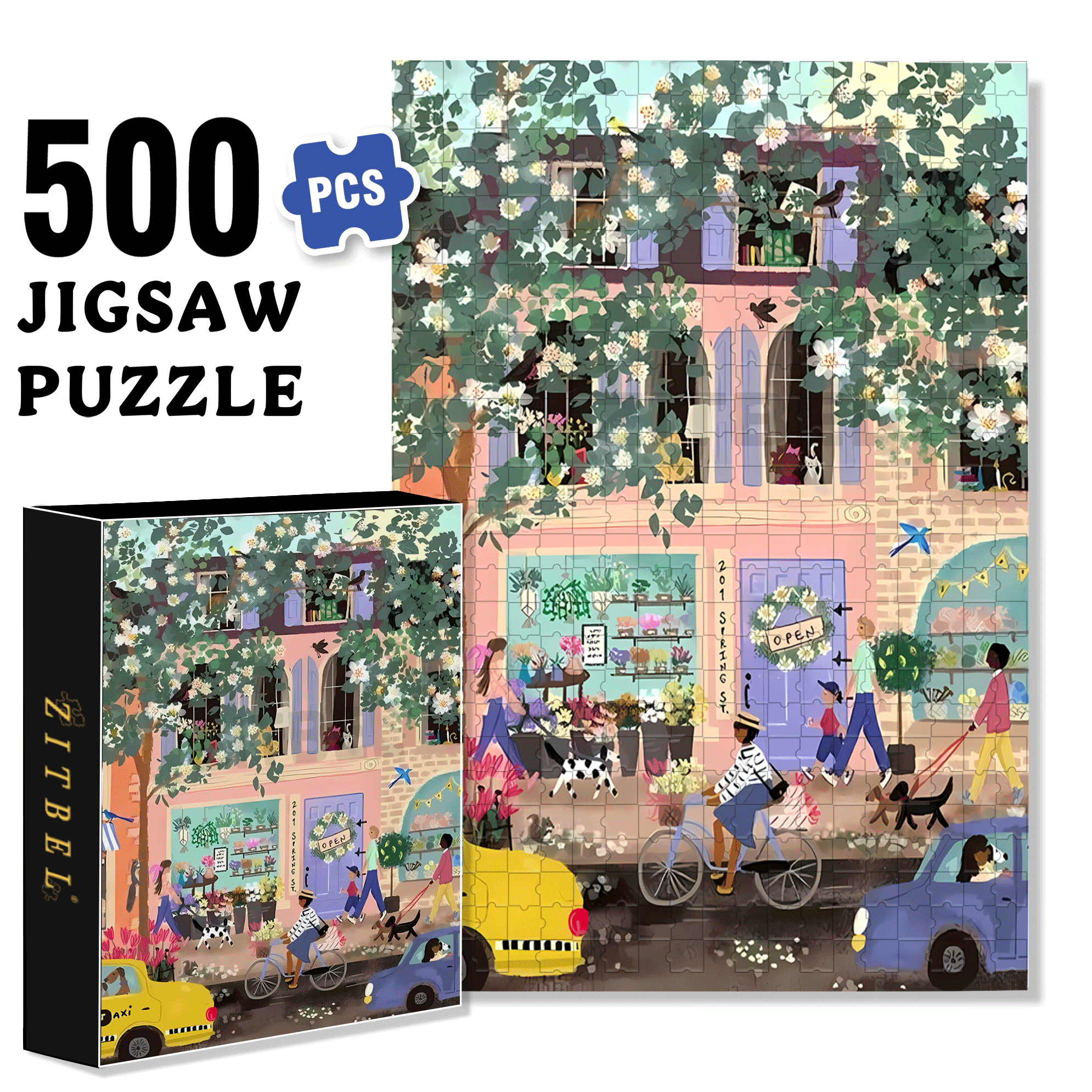 Live Your Life In A Gentle Manner 27 500pcs/1000pcs Jigsaw Puzzle, Scratch-Resistant, Interactive Family Game & Brain-Boosting DIY Decor, Perfect for Halloween, Christmas & New Year Gifts, Family Puzzle Game